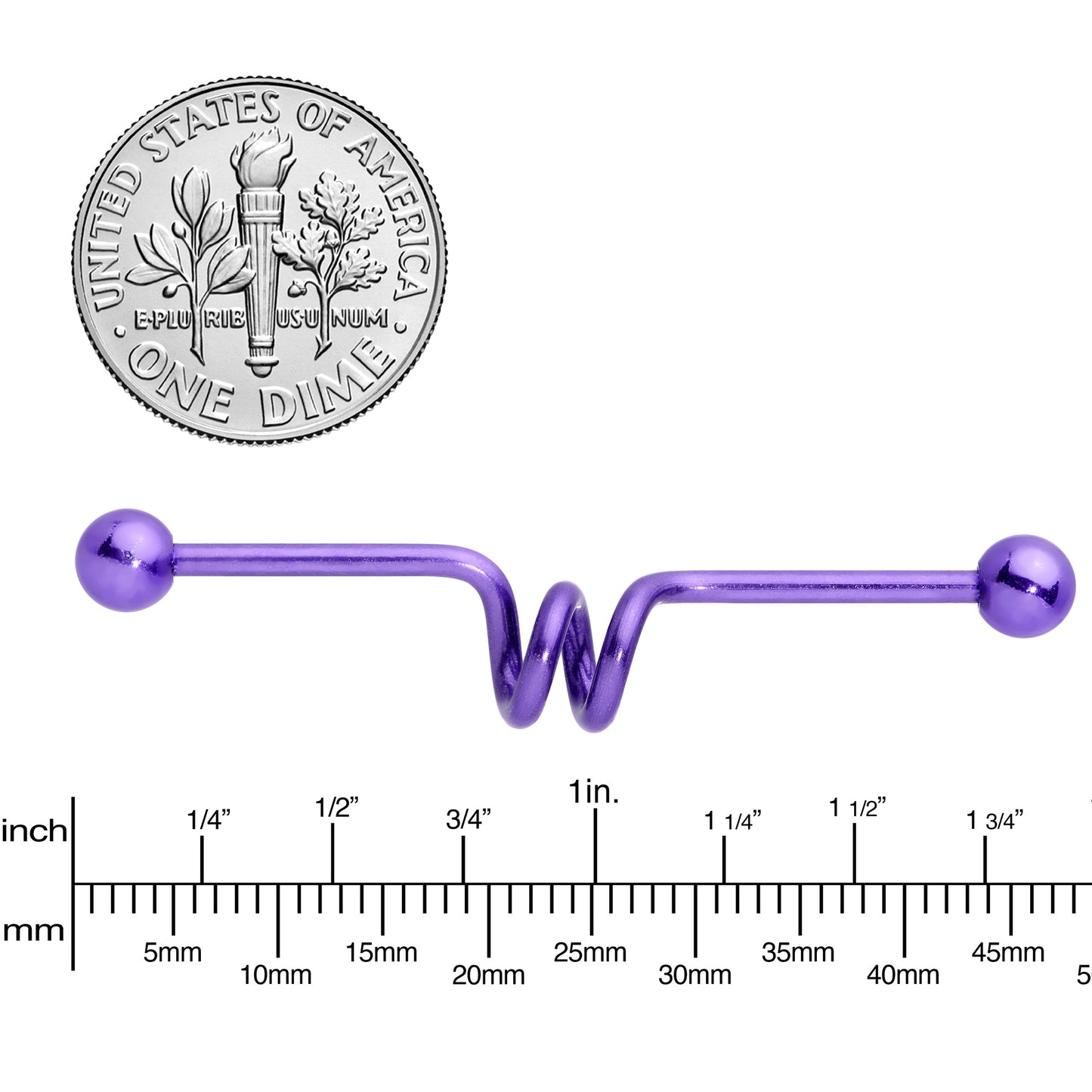 Spiral Purple Anodized Titanium Industrial Project Bar 40mm