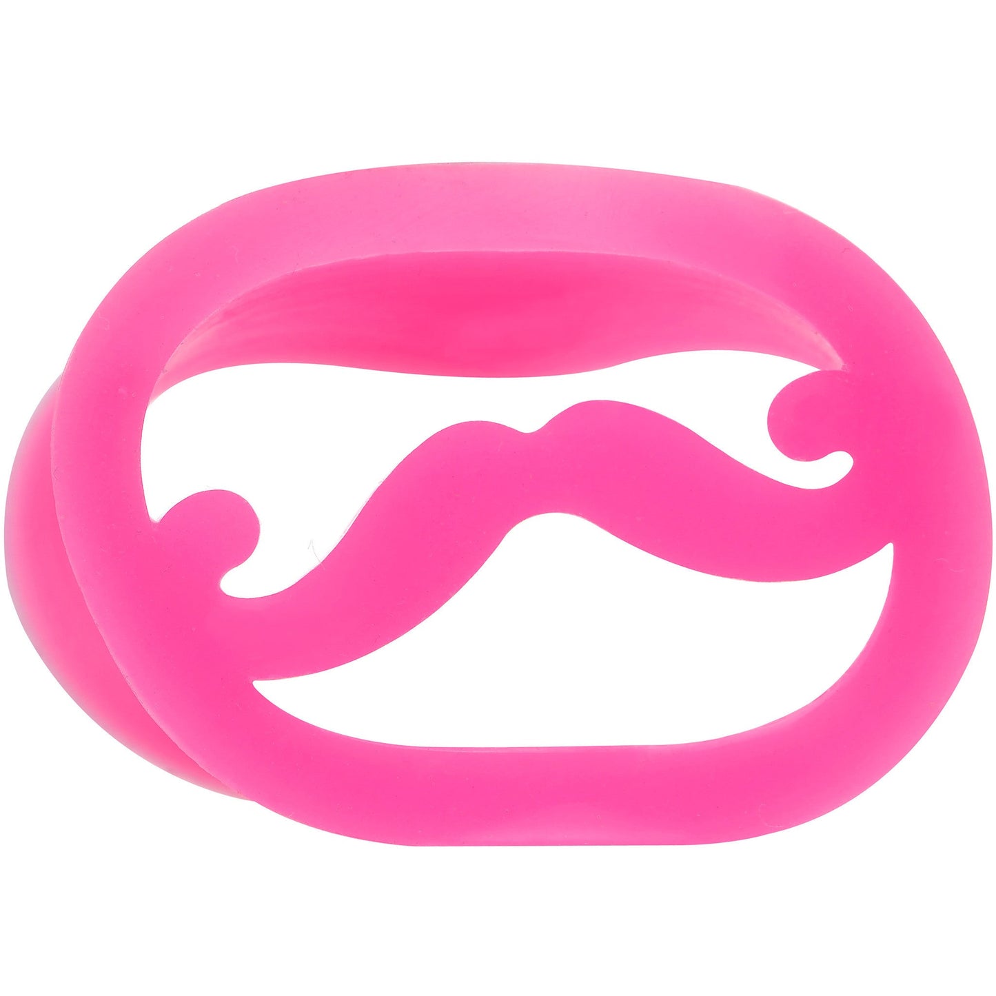 5/8 Pink Silicone Dapper Mustache Tunnel Plug