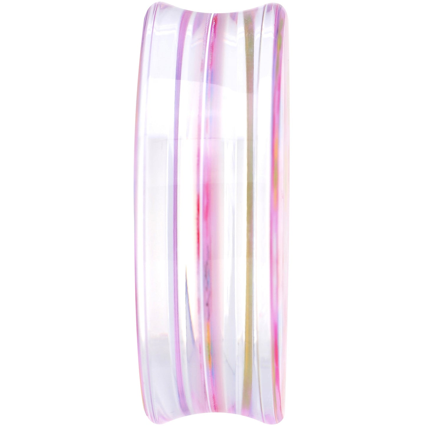 46mm Acrylic Pink Multicolored Flower Power Saddle Plug