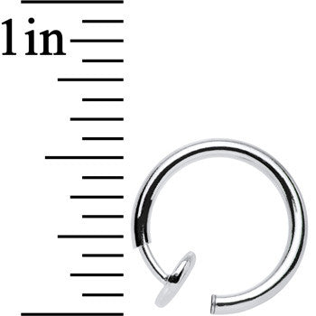3/8 Silver Titanium IP Spring Loaded Fake Nose Ring Body Jewelry Hoop