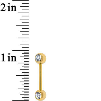 14G 9/16 CZ Gold Anodized All About Me Nipple Barbell Set