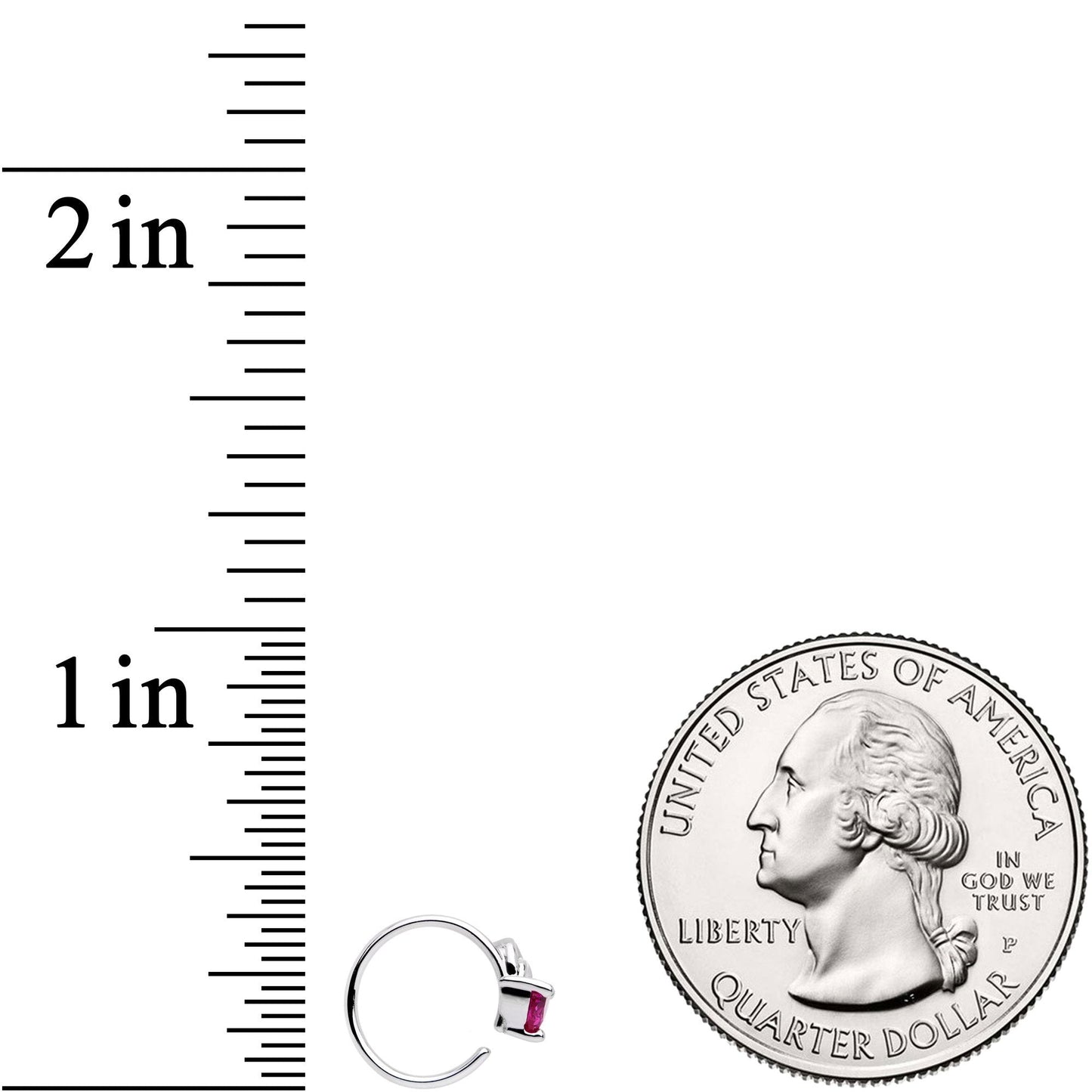 20G 5/16 Pink Gem Triangle Wave Seamless Circular Ring