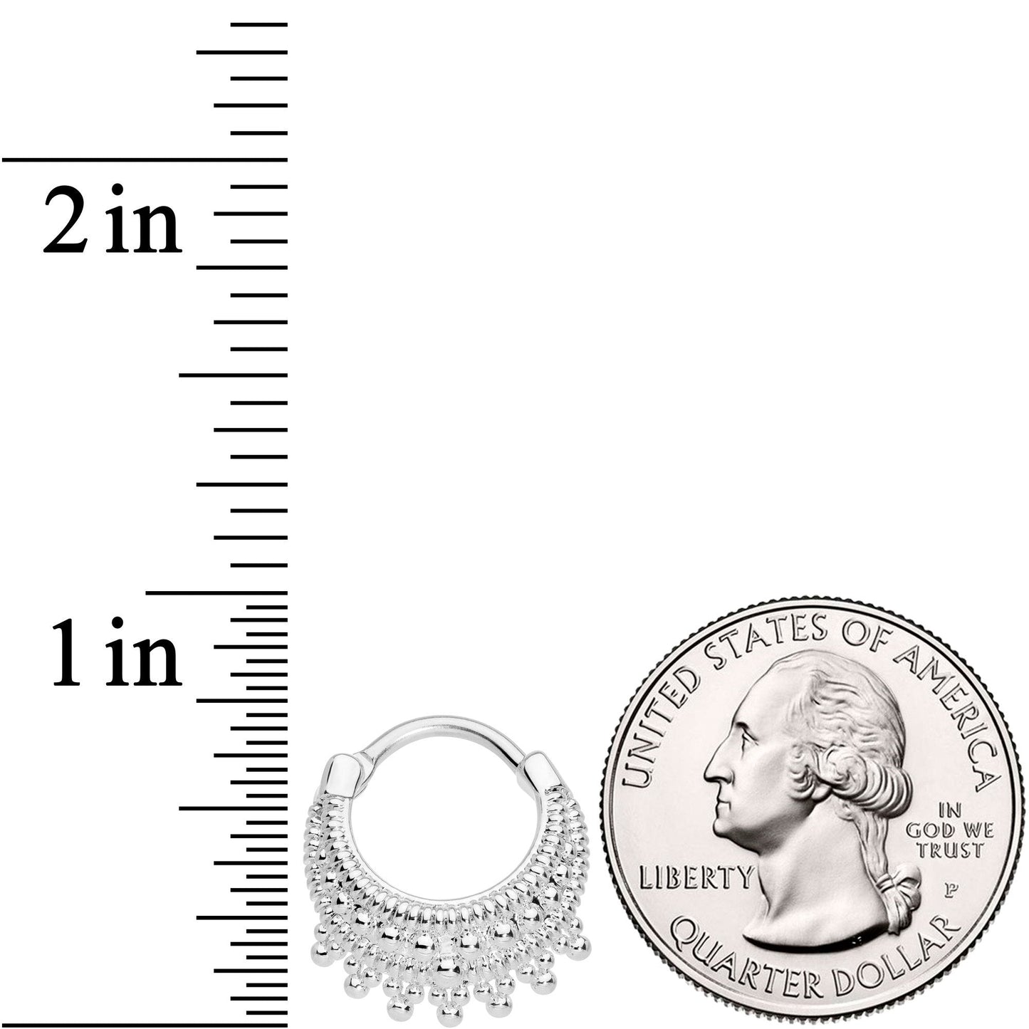 16G 3/8 Debutante Fashion Hinged Septum Ring