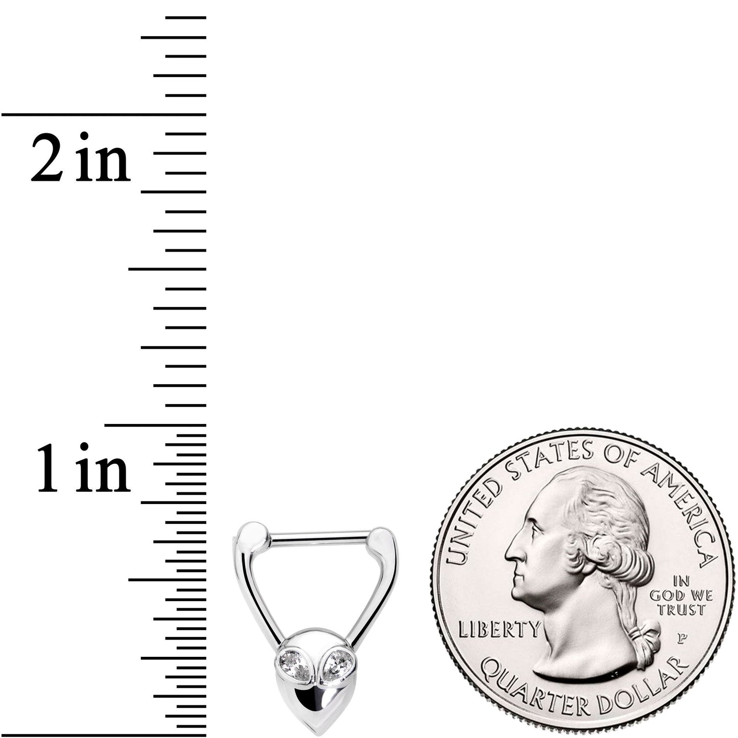 16G 3/8 Clear Gem Alien Septum Clicker