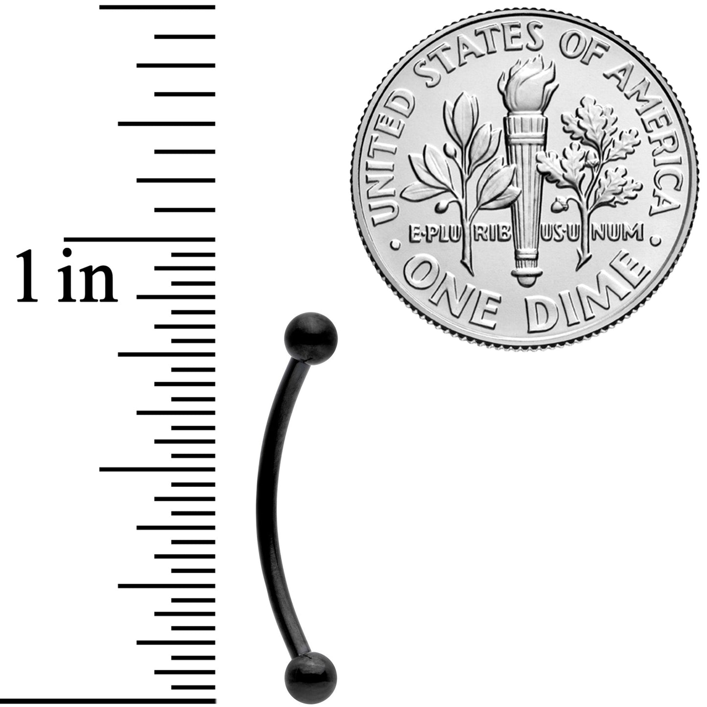 16G 5/8 Black Curved Barbell