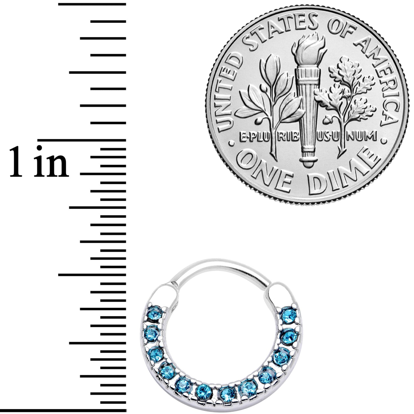 16G 3/8 Aqua Gem Paved Septum Clicker
