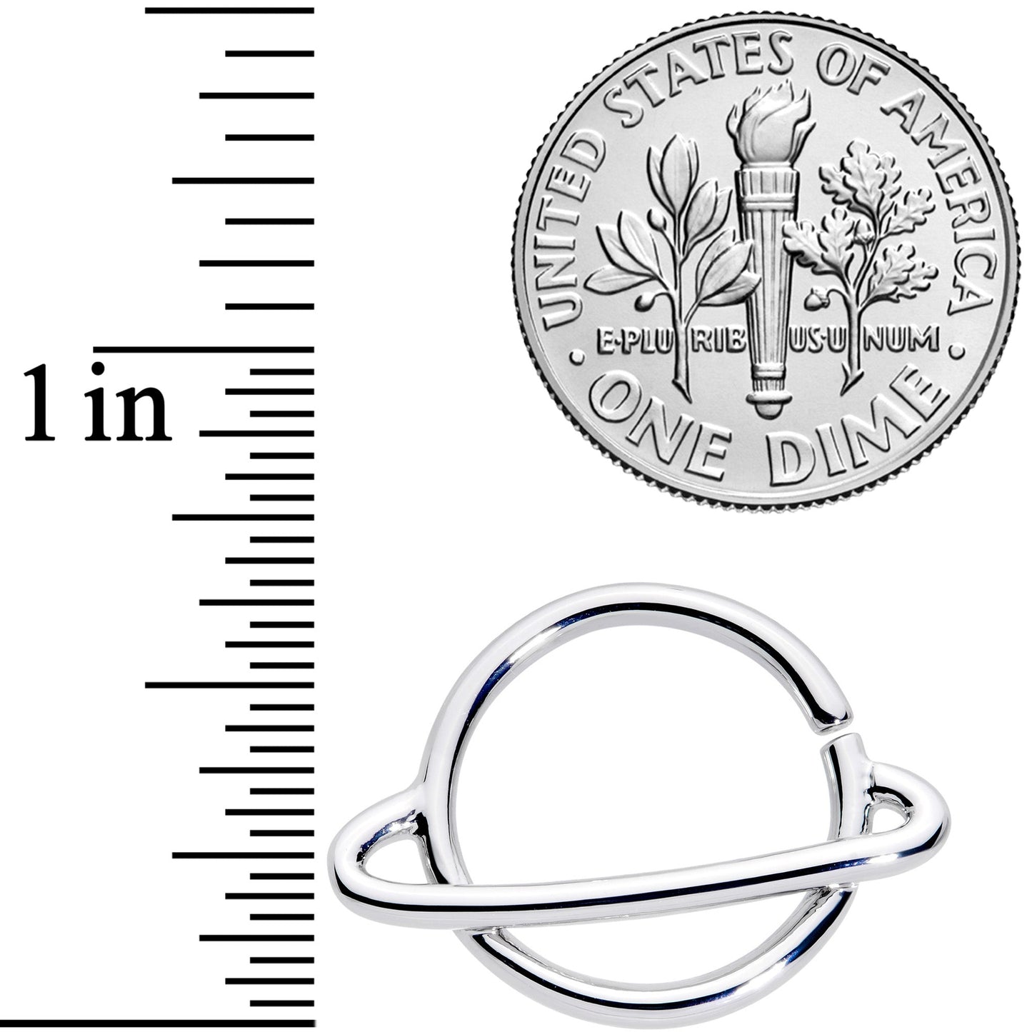 14G 1/2 Ring of Saturn Planet Nipple Ring Set