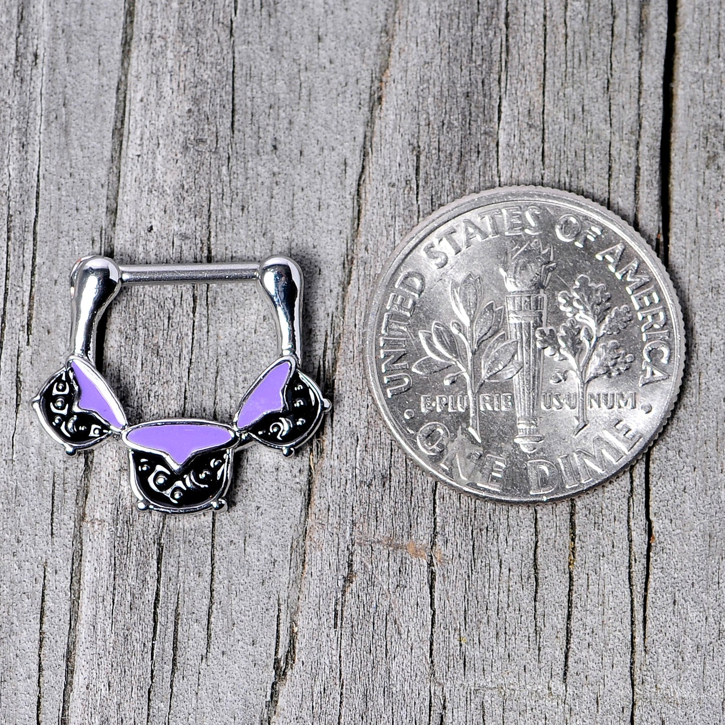 16G 3/8 Black Purple Cauldron Halloween Cartilage Clicker
