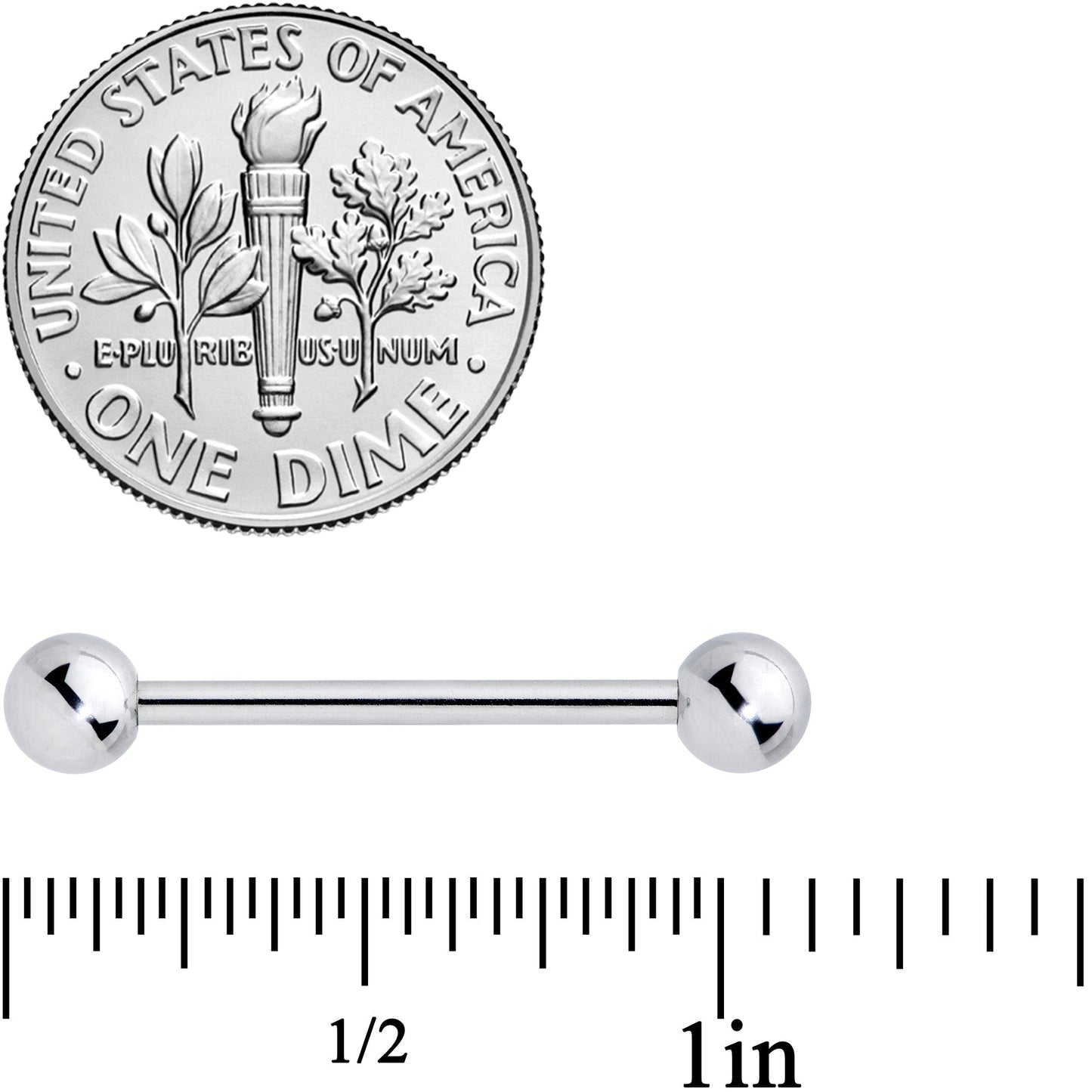 14G 3/4 Stainless Steel Extra Long Barbell Tongue Ring