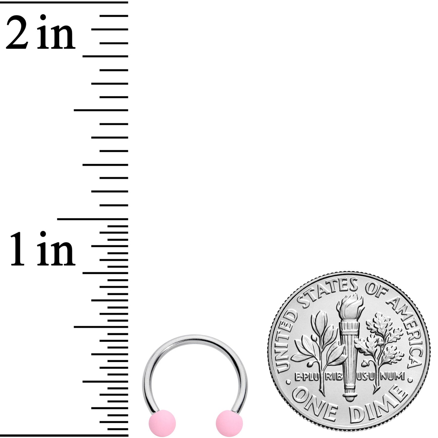 16G 3/8 Pink Peach Matte Horseshoe Circular Barbell Set of 4