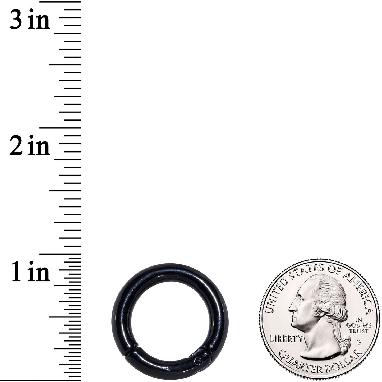 6G 5/8 Black PVD Steel Hinged Segment Ring