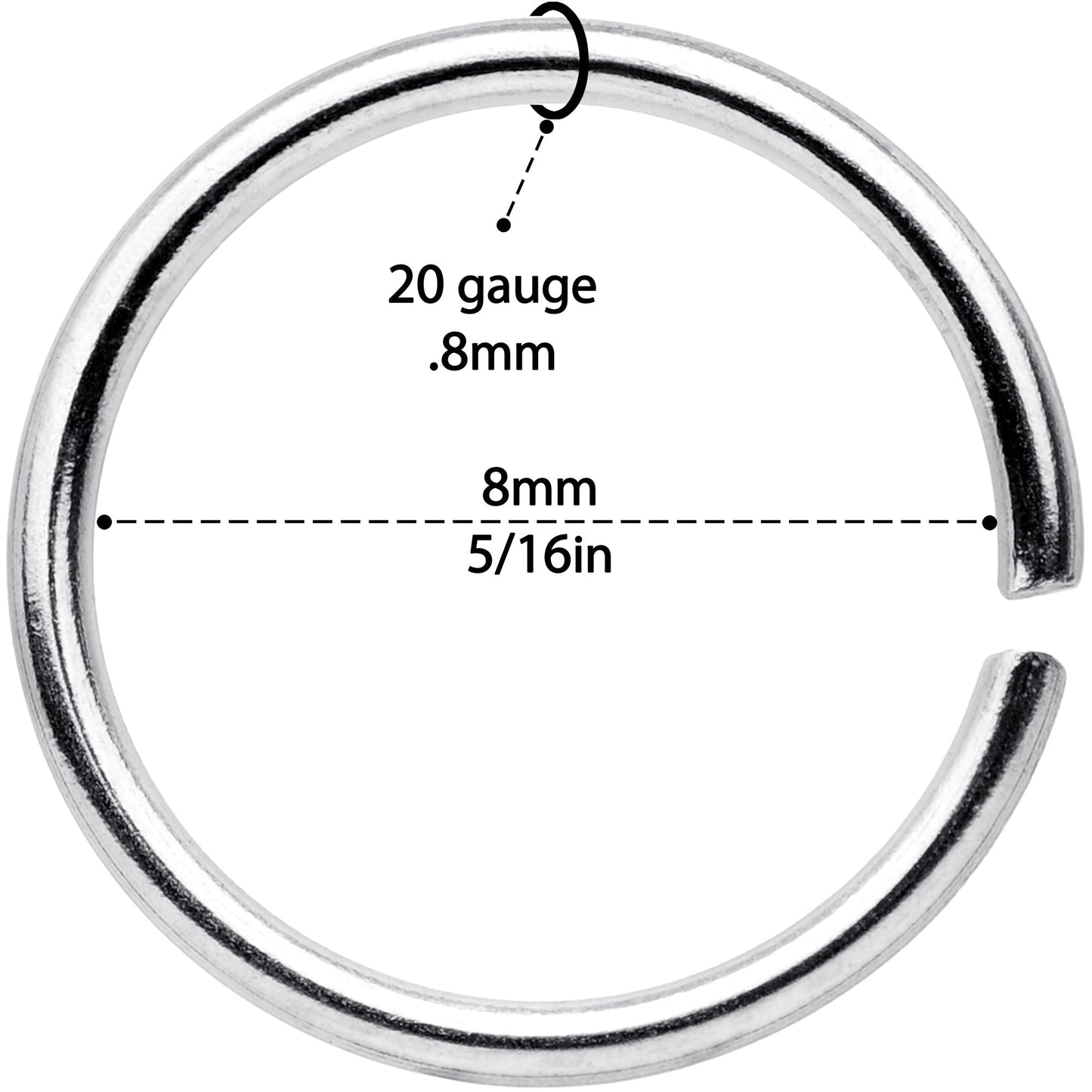 20G 5/16 Steel Gold Tone Anodized Seamless Circular Ring Set of 12