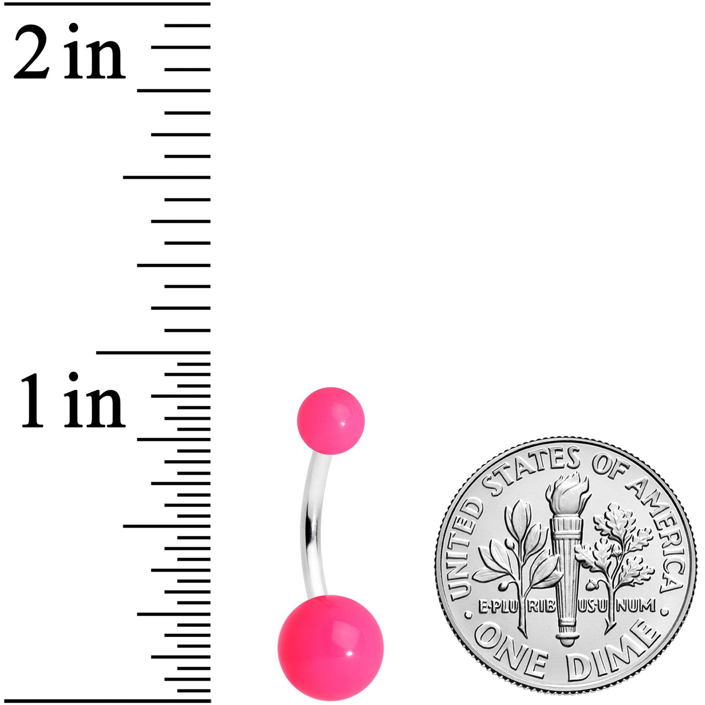 Grade 23 Titanium Hot Pink Ball End Belly Ring