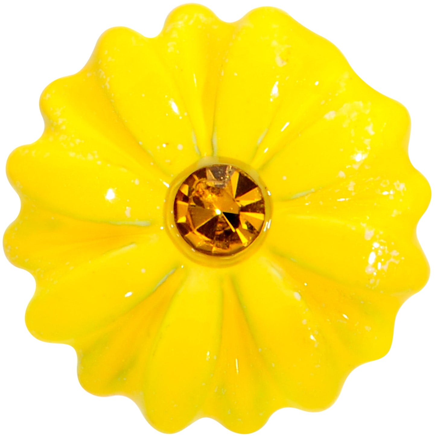 16G 5/16 Yellow Gem Yellow Sunflower Labret Monroe Tragus