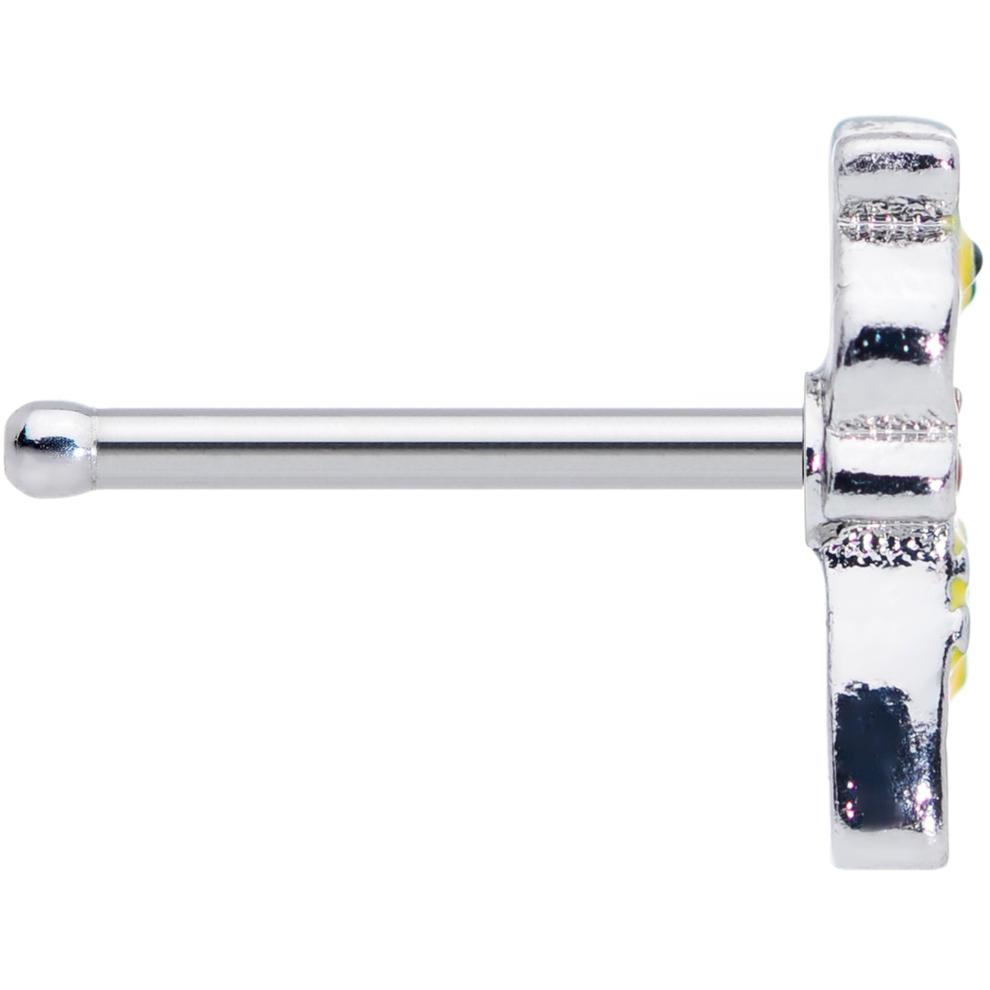 20G 1/4 Bow Tie Yellow Red Giraffe Nose Bone