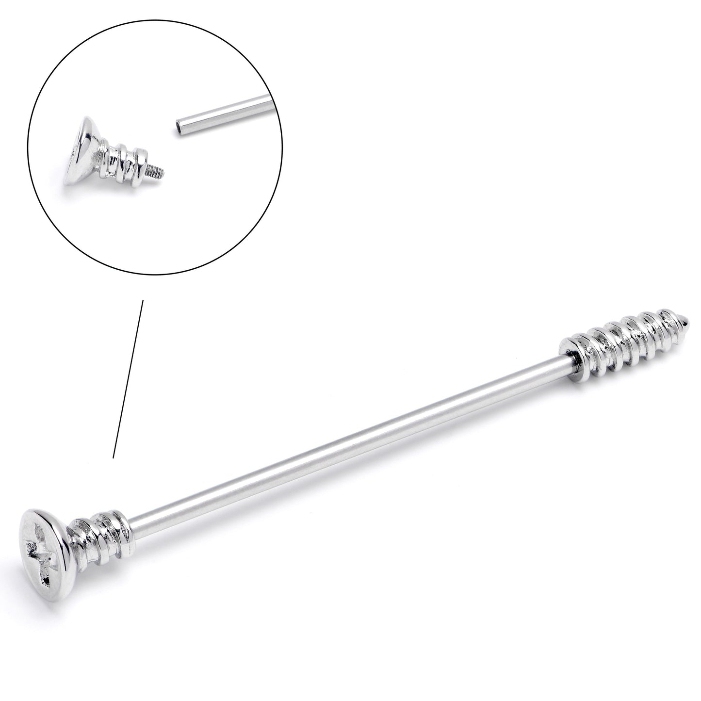 14G Internally Threaded Optical Illusion Industrial Barbell 38mm