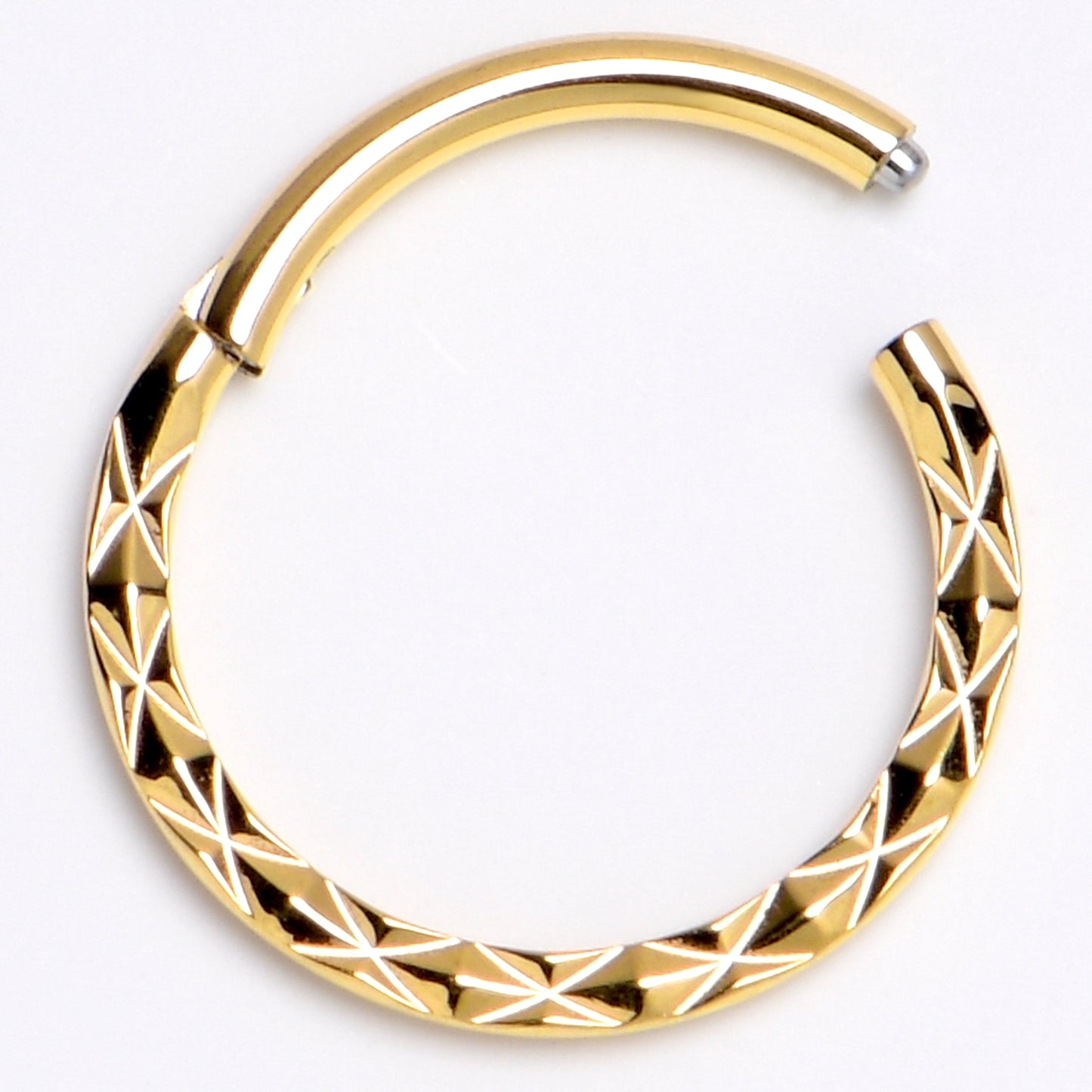 16G 3/8 Gold Tone Ultra Modern Precision Hinge Segment Ring