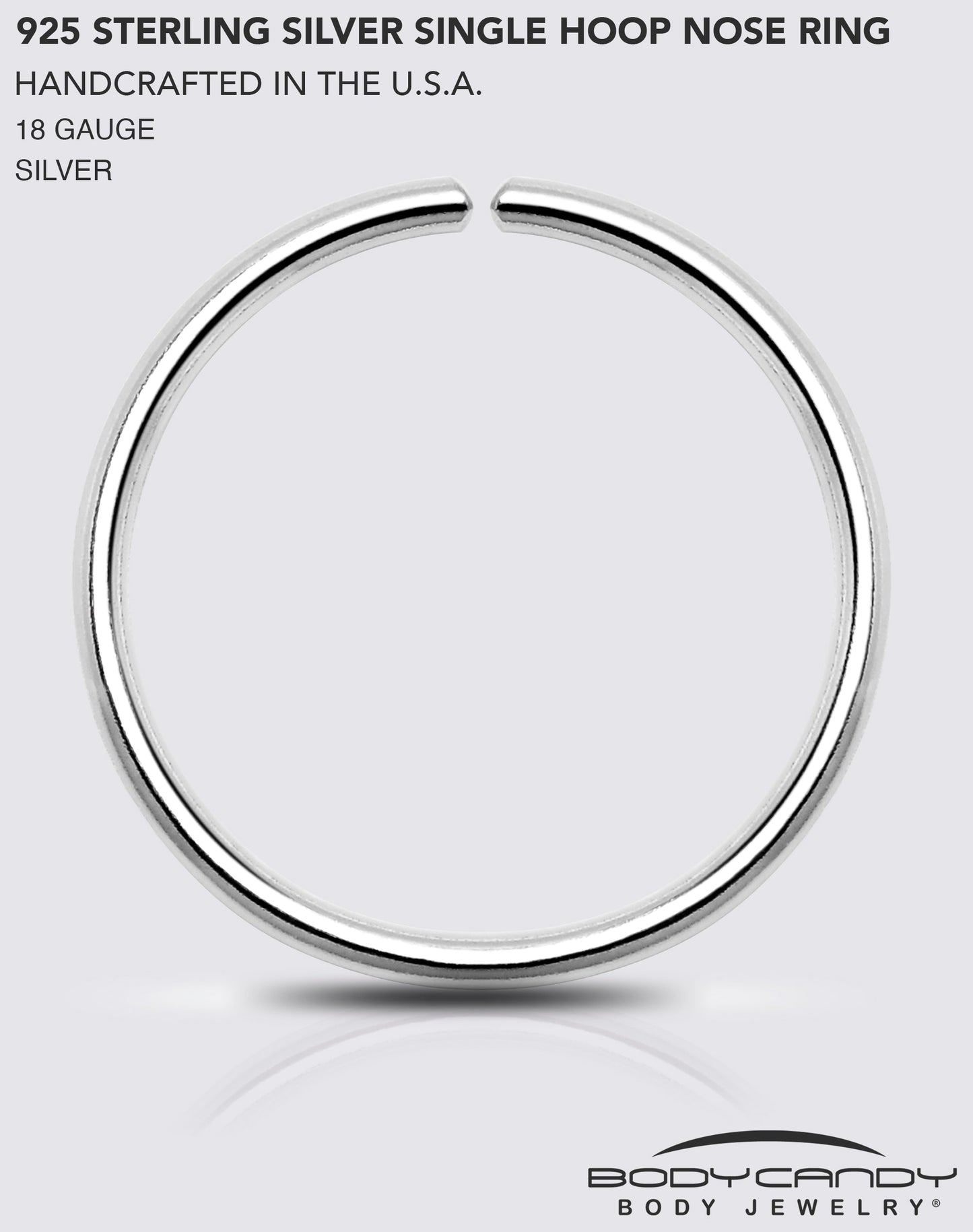 Single Hoop Nose 925 Sterling Silver Nose Hoop Ring