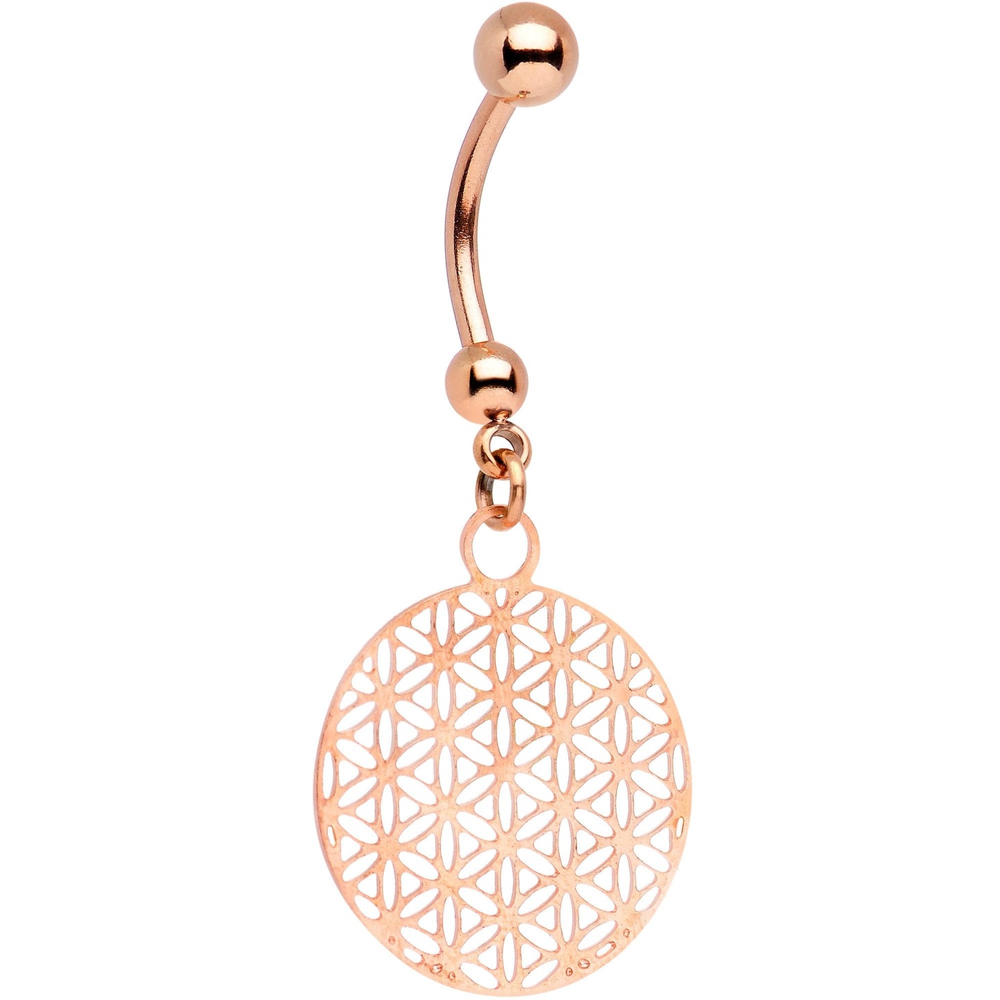 Handcrafted Gold PVD Geometric Refraction Dangle Belly Ring