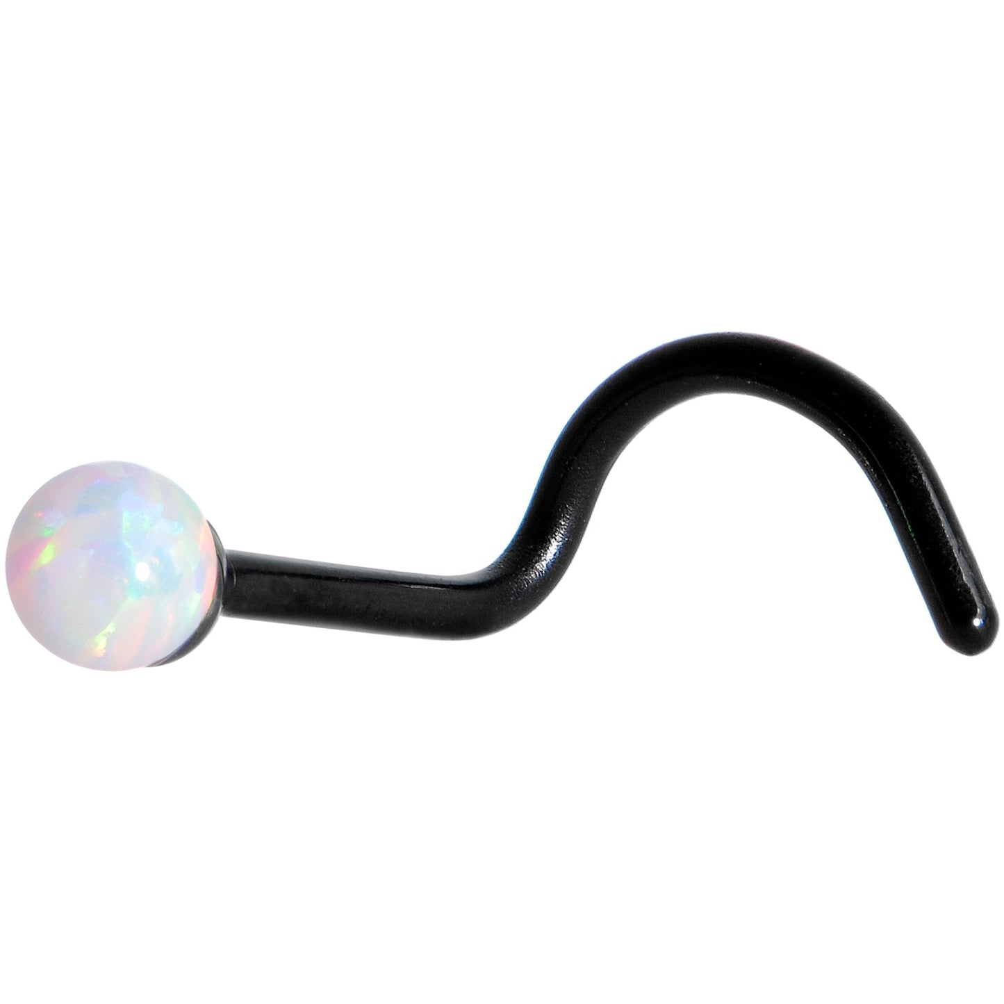 White 2.5mm Synthetic Opal Ball Anodized Left Nose Screw 4 Pack Set