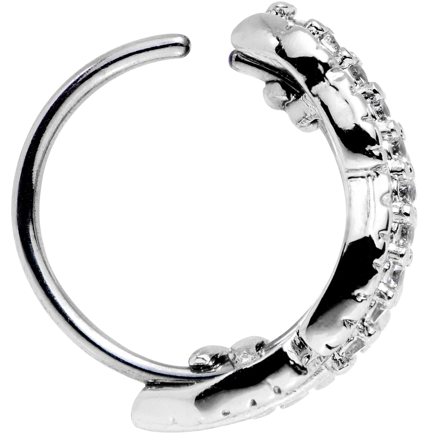 20G Clear CZ Gem Feather Seamless Circular Ring