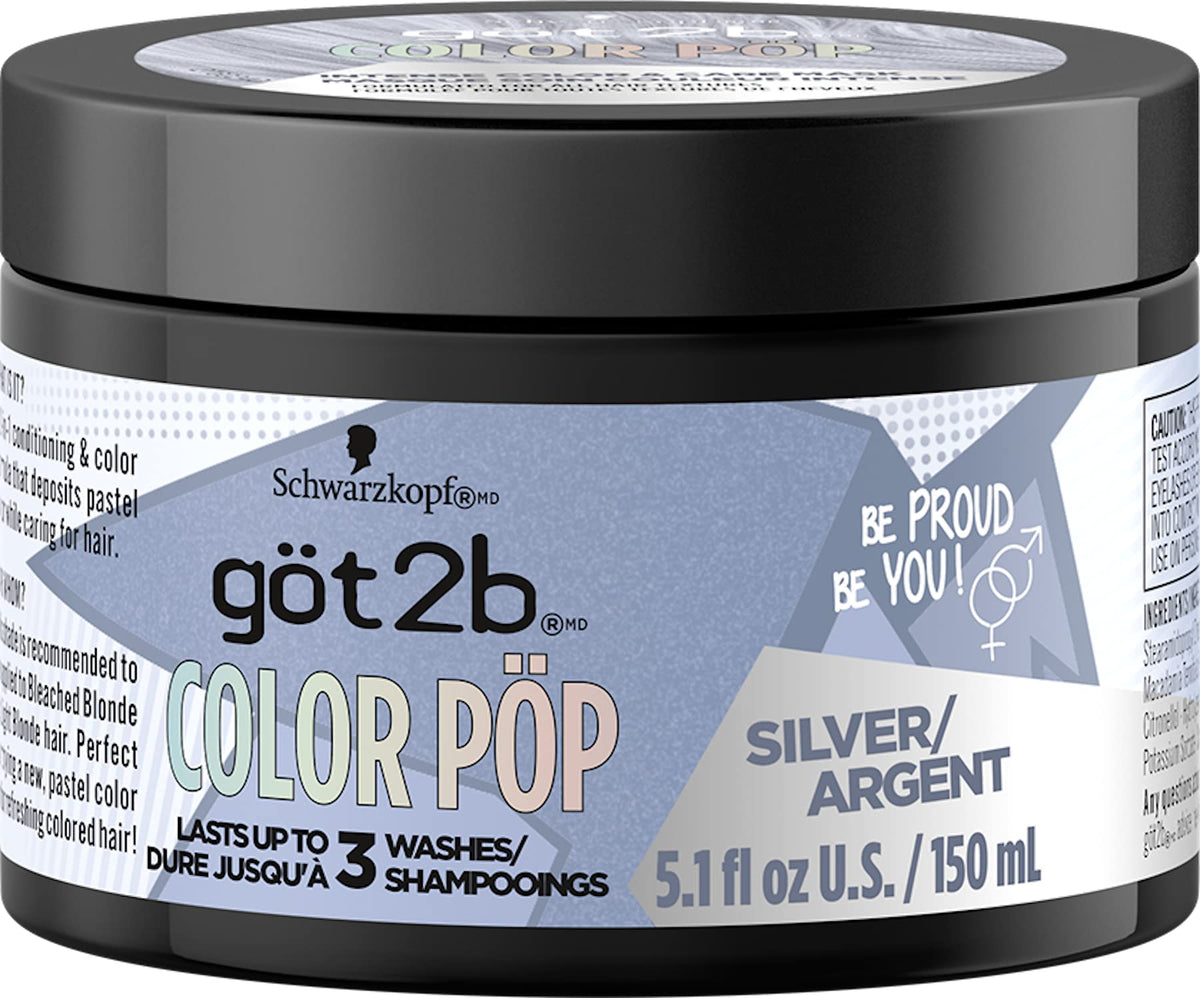 Got2B Color Pop Semi-Permanent Hair Color Mask Silver 5.1 oz
