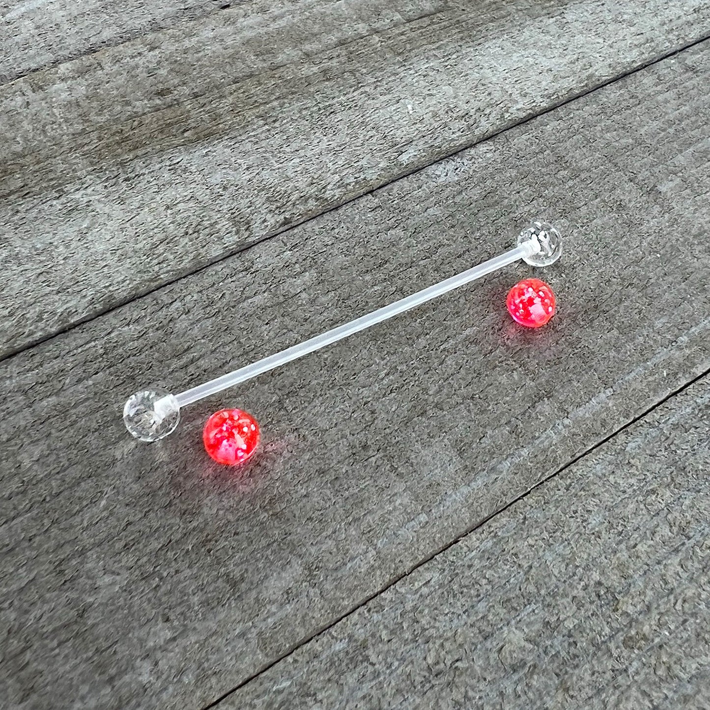 Pregnant Belly Button Ring Clear and Pink Glitter Pack Set