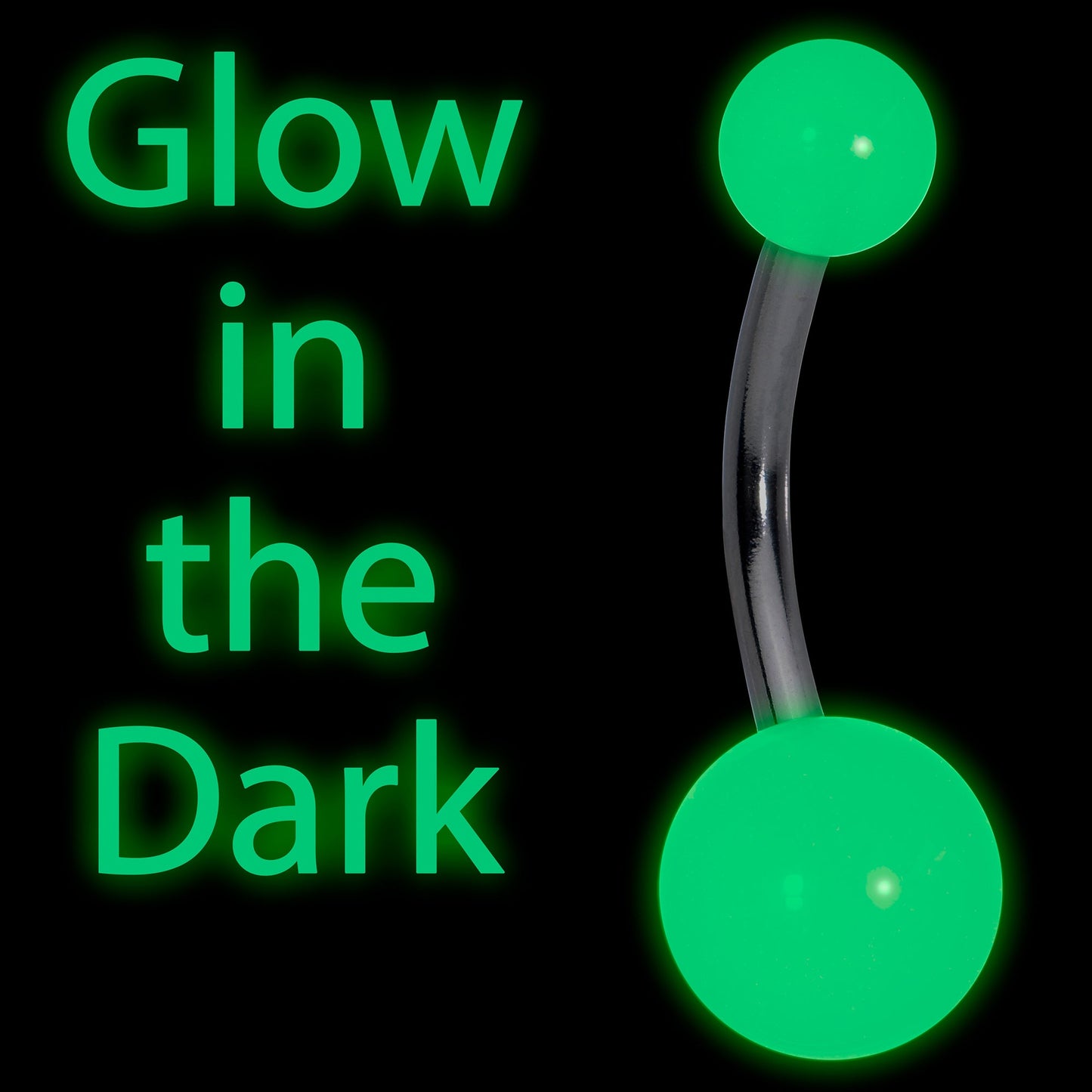 Light Blue GLOW in the DARK Belly Button Ring