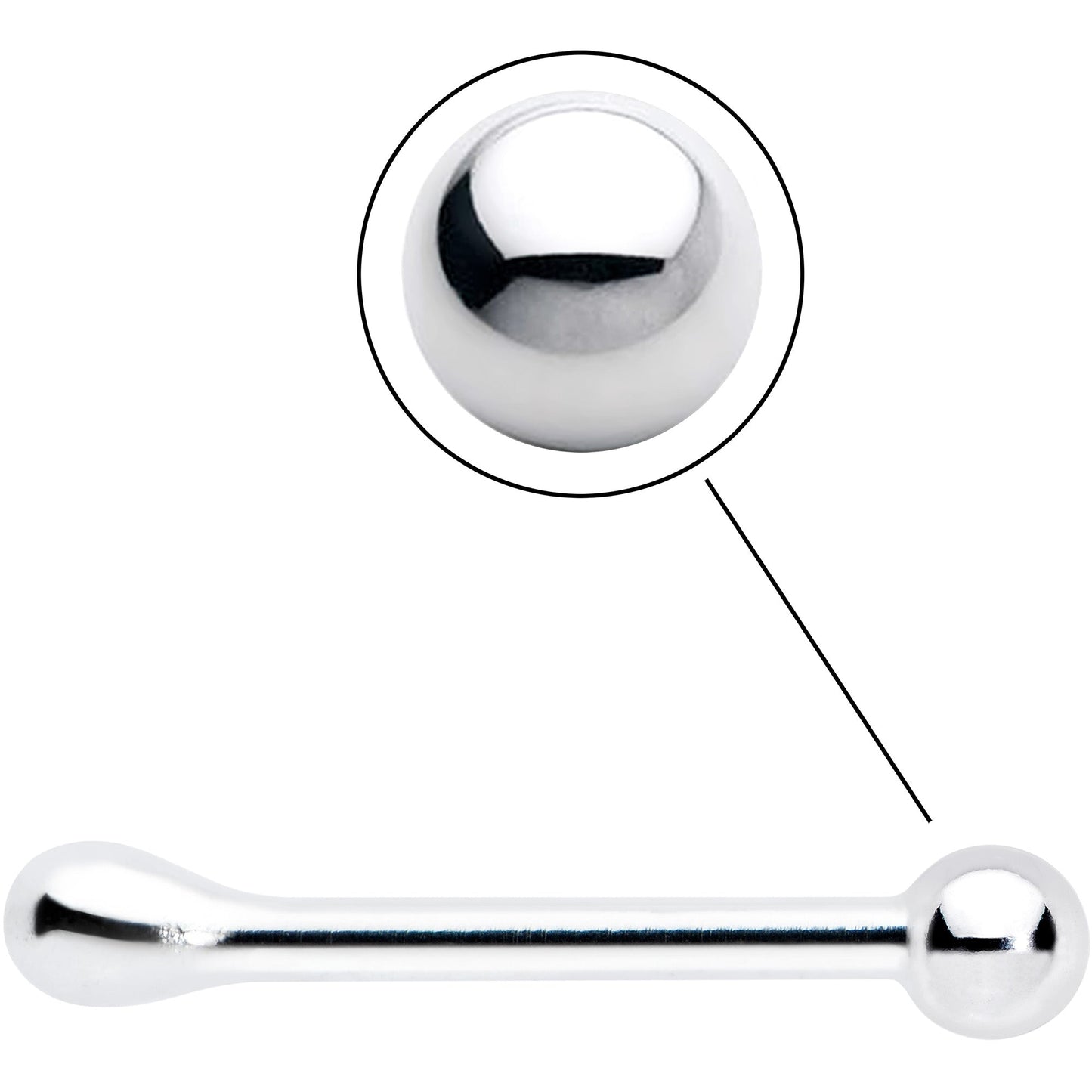 Sterling Silver 1.3mm Ball  Nose Bone