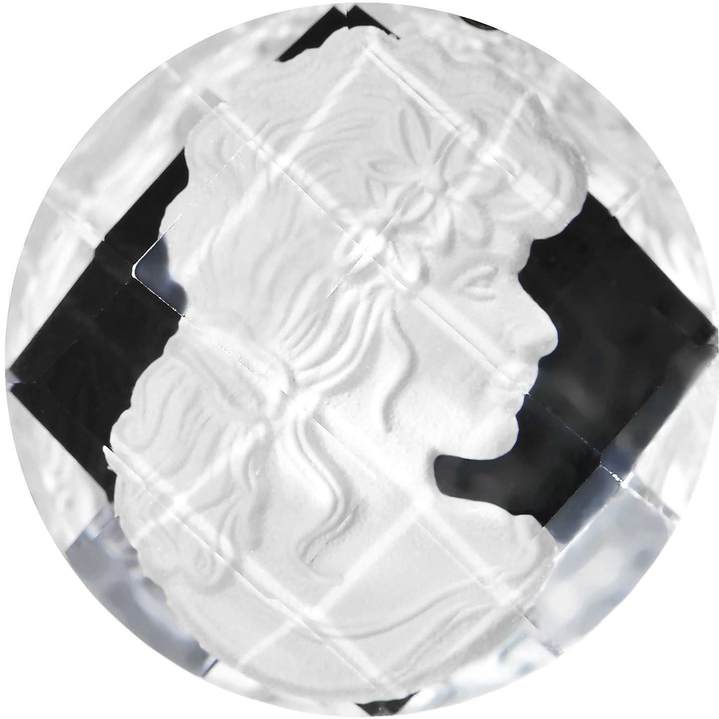 3/4 Faceted Clear White Cameo Acrylic Saddle Plug
