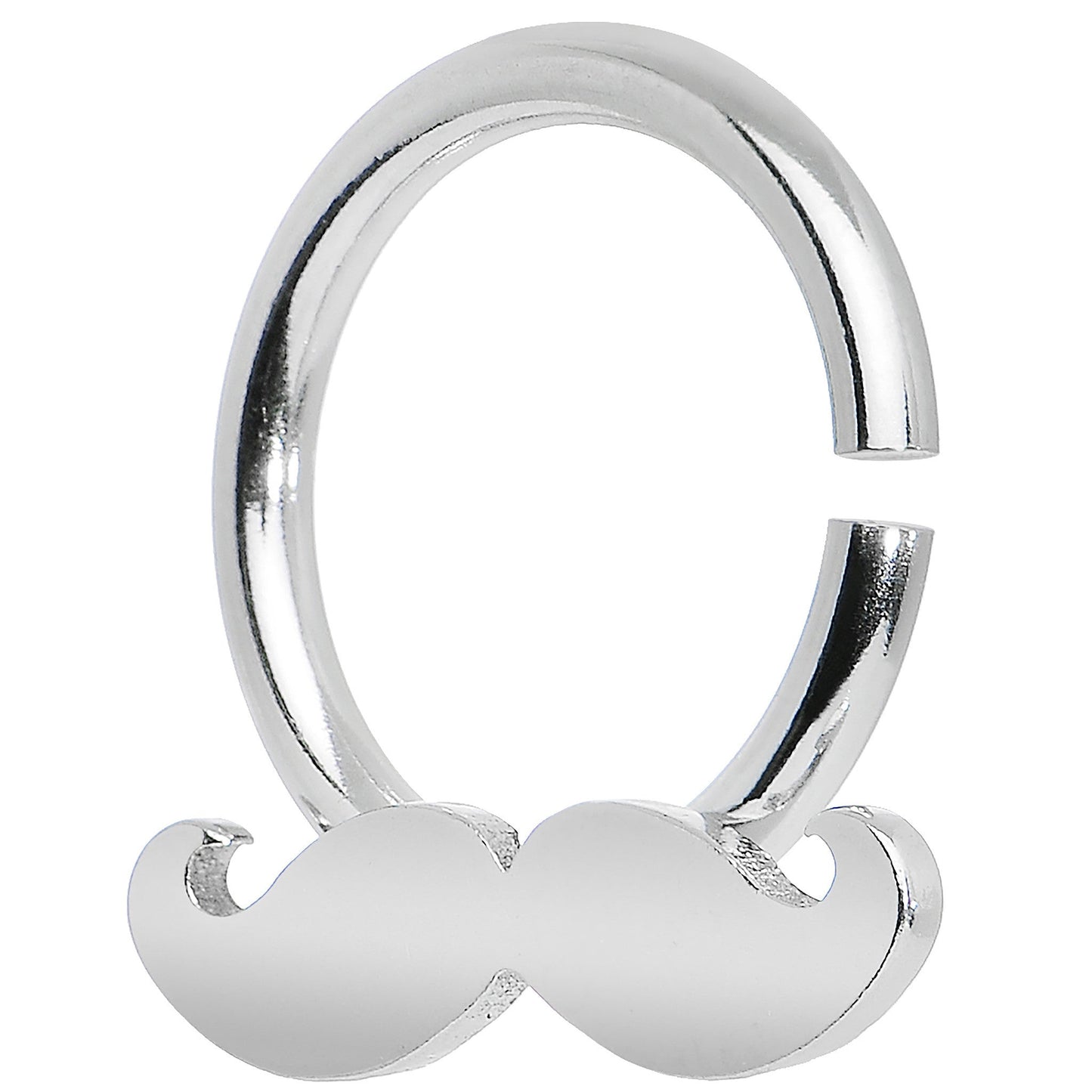 14G Shimmering Mustache Horseshoe Septum Ring