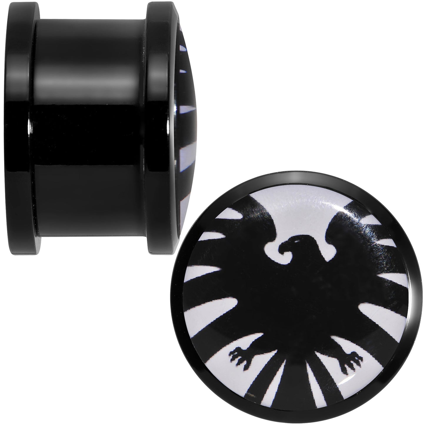 5/8 Licensed Hawkeye Logo Acrylic Screw Fit Plugs Set