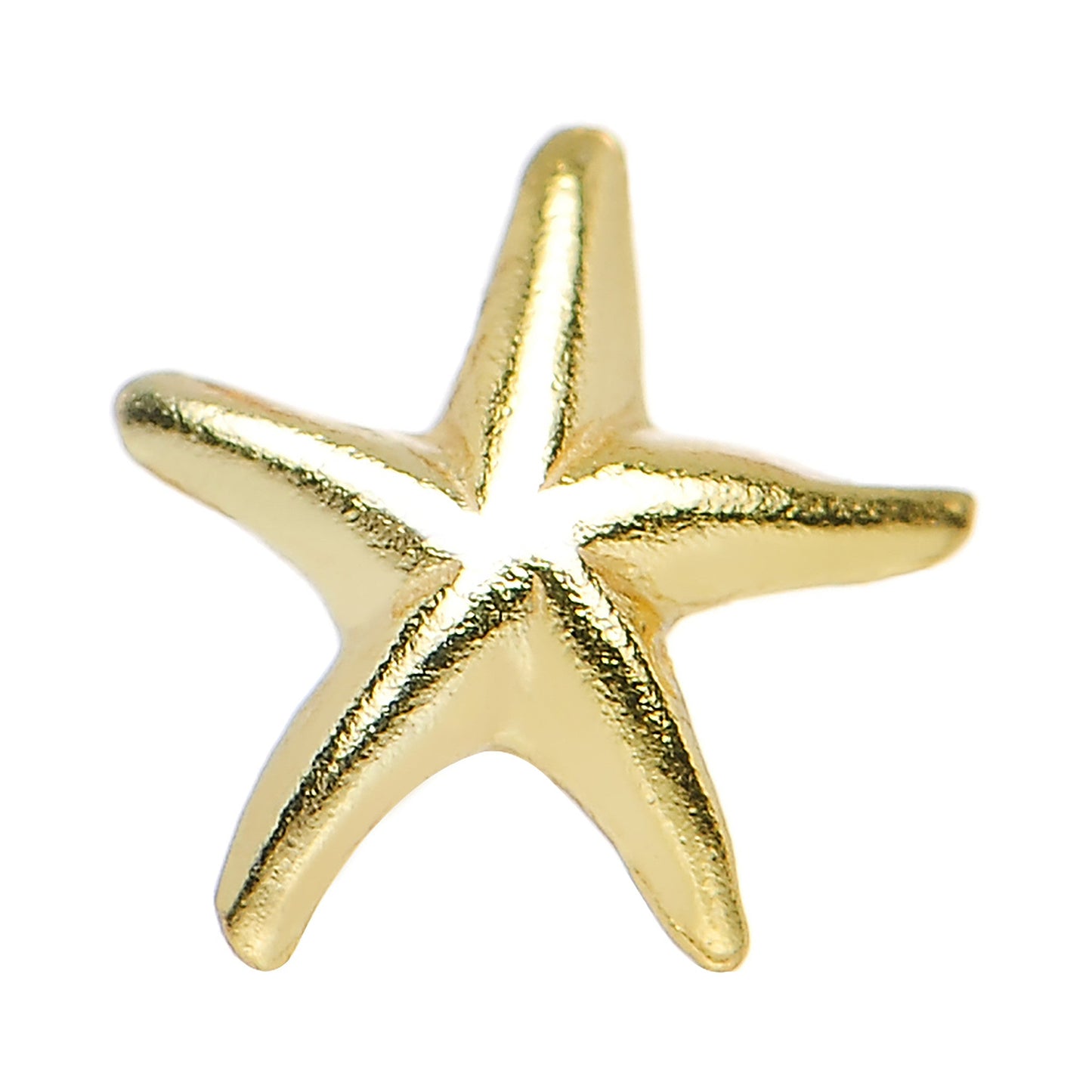 22G 925 Sterling Silver Gold Plated Ocean Starfish Nose Bone