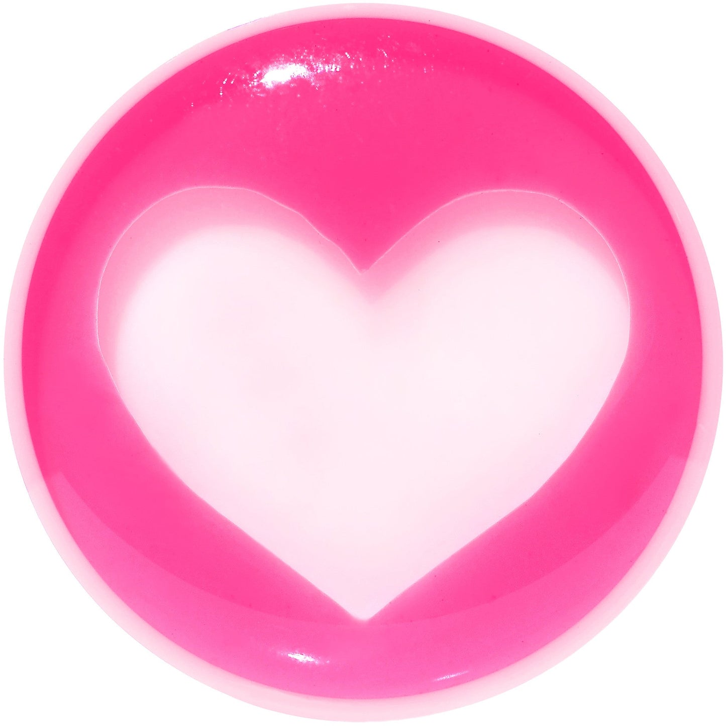 5/8 White Pink Acrylic Adoring Heart Saddle Plug