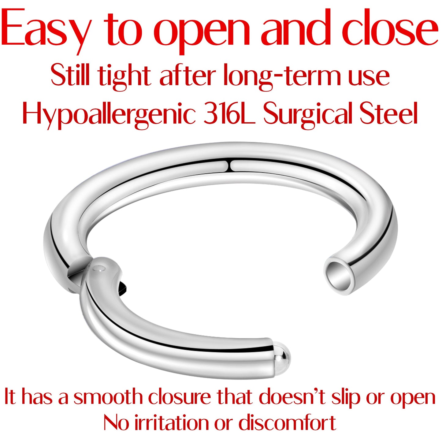 16G 3/8 Stainless Steel Hinged Segment Ring