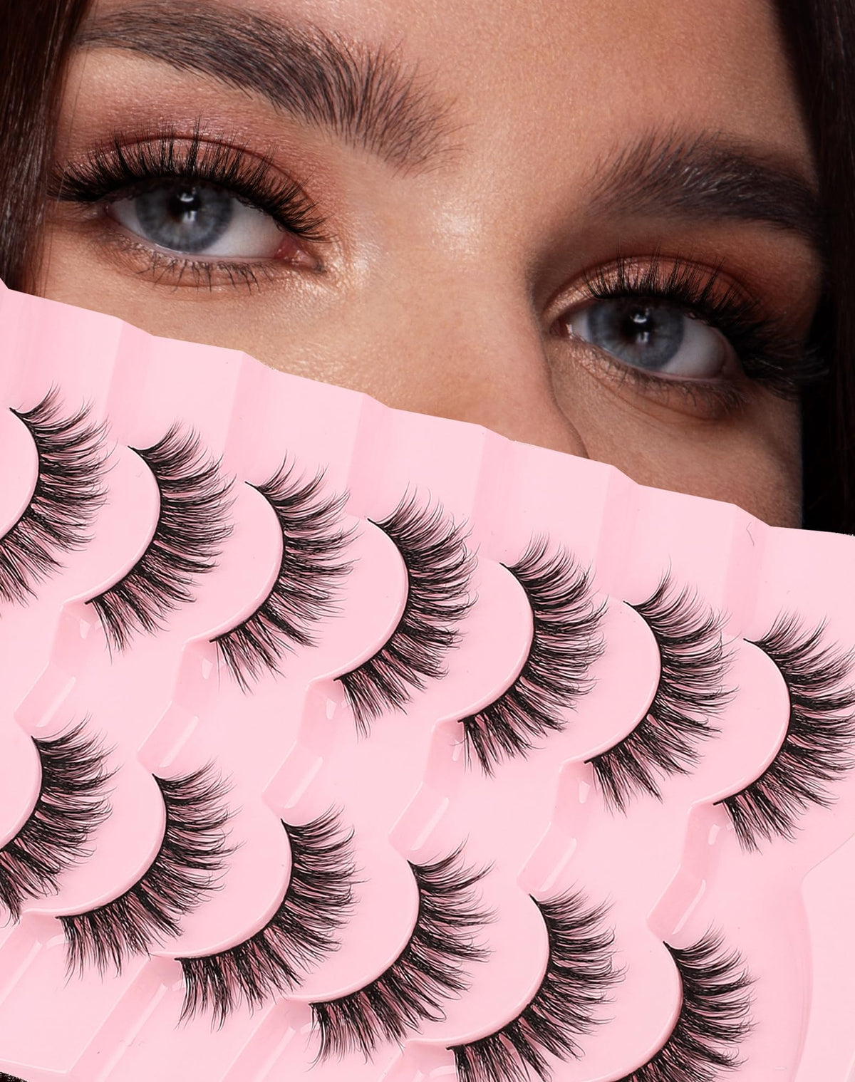 Frihappy False Eyelashes Cat Eye Lashes Fake Lashes Wispy Lashes Natural Eye Lashes Wispy Eyelashes D Curl Lashes 3D Air-Aries