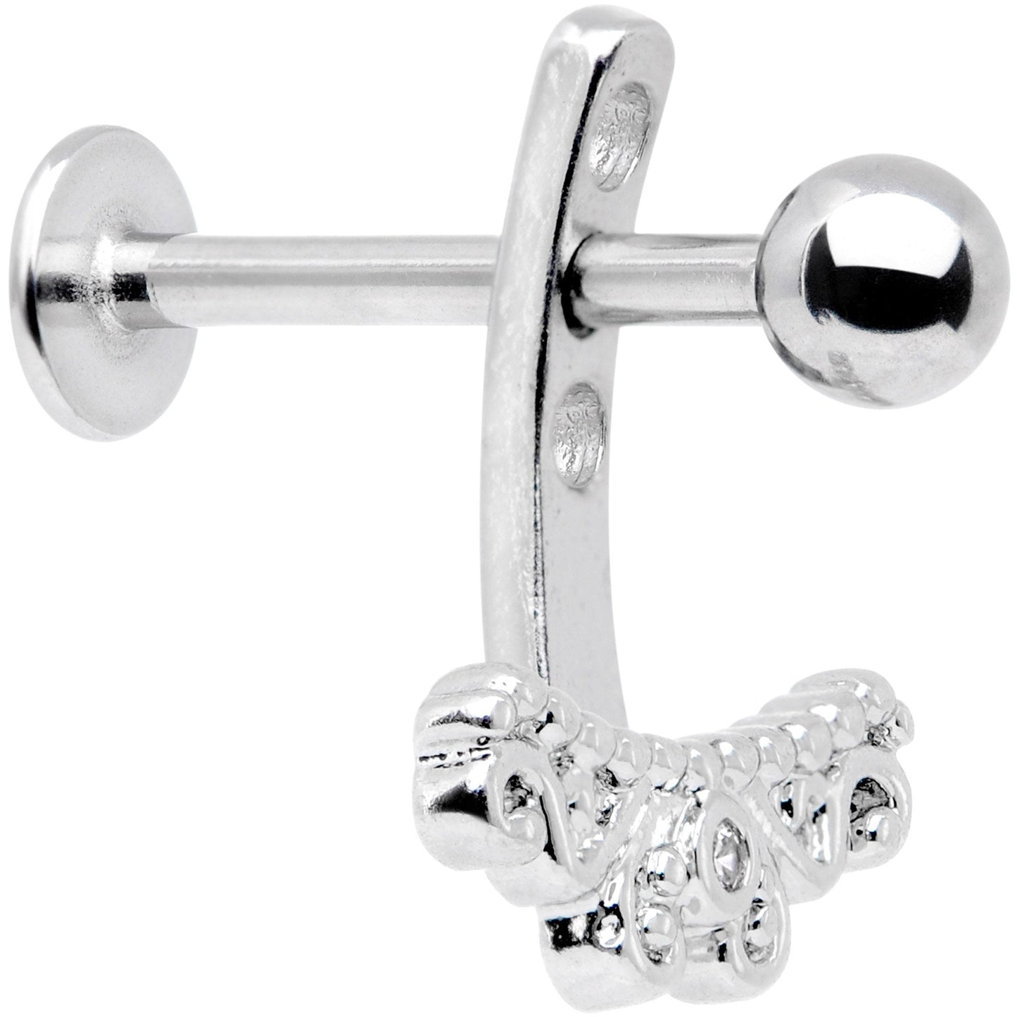 Clear Gem Victorian Swirl Dangle Cartilage Tragus Helix Piercing