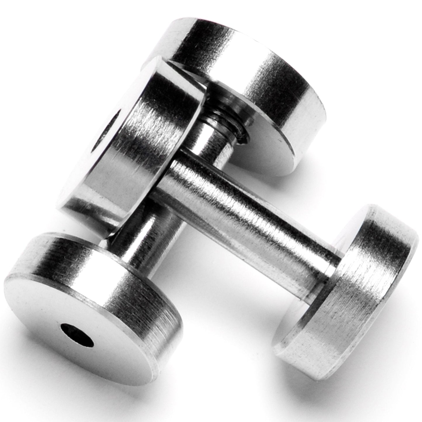 2G Steel Double Flare Screw Fit Tunnel Plug Set