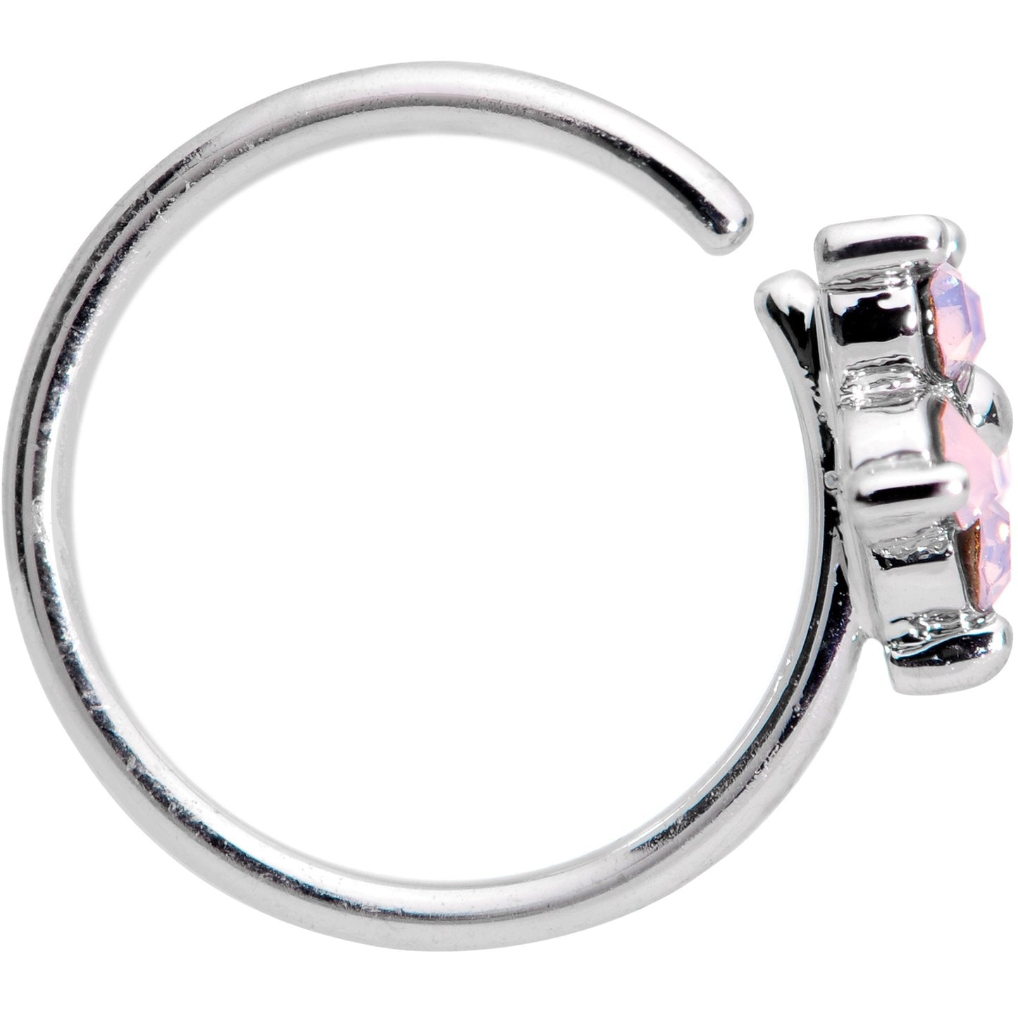20G 5/16 Pink Faux Opal Flower Seamless Circular Ring