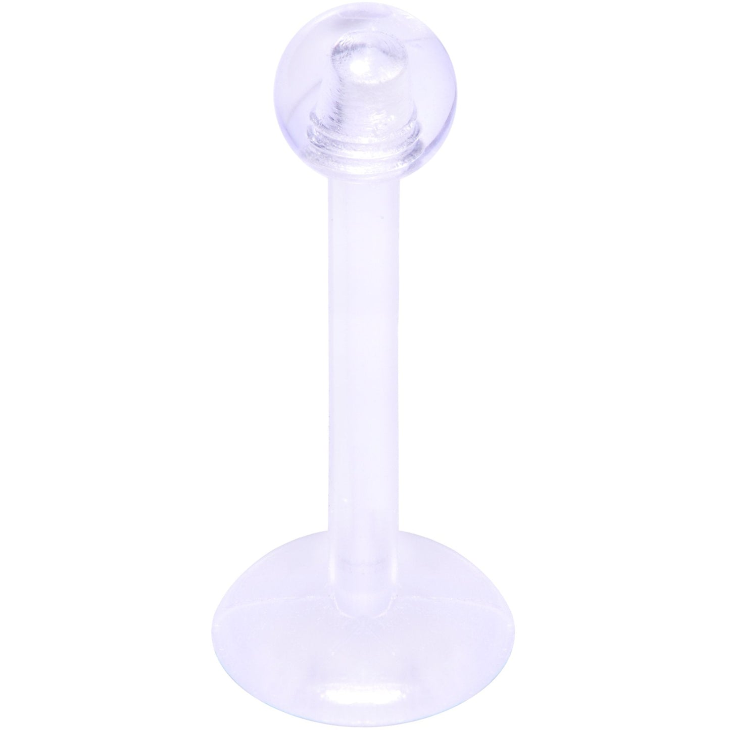 16G 3/8 Clear Flexible Bioplast Labret Monroe Tragus Retainer