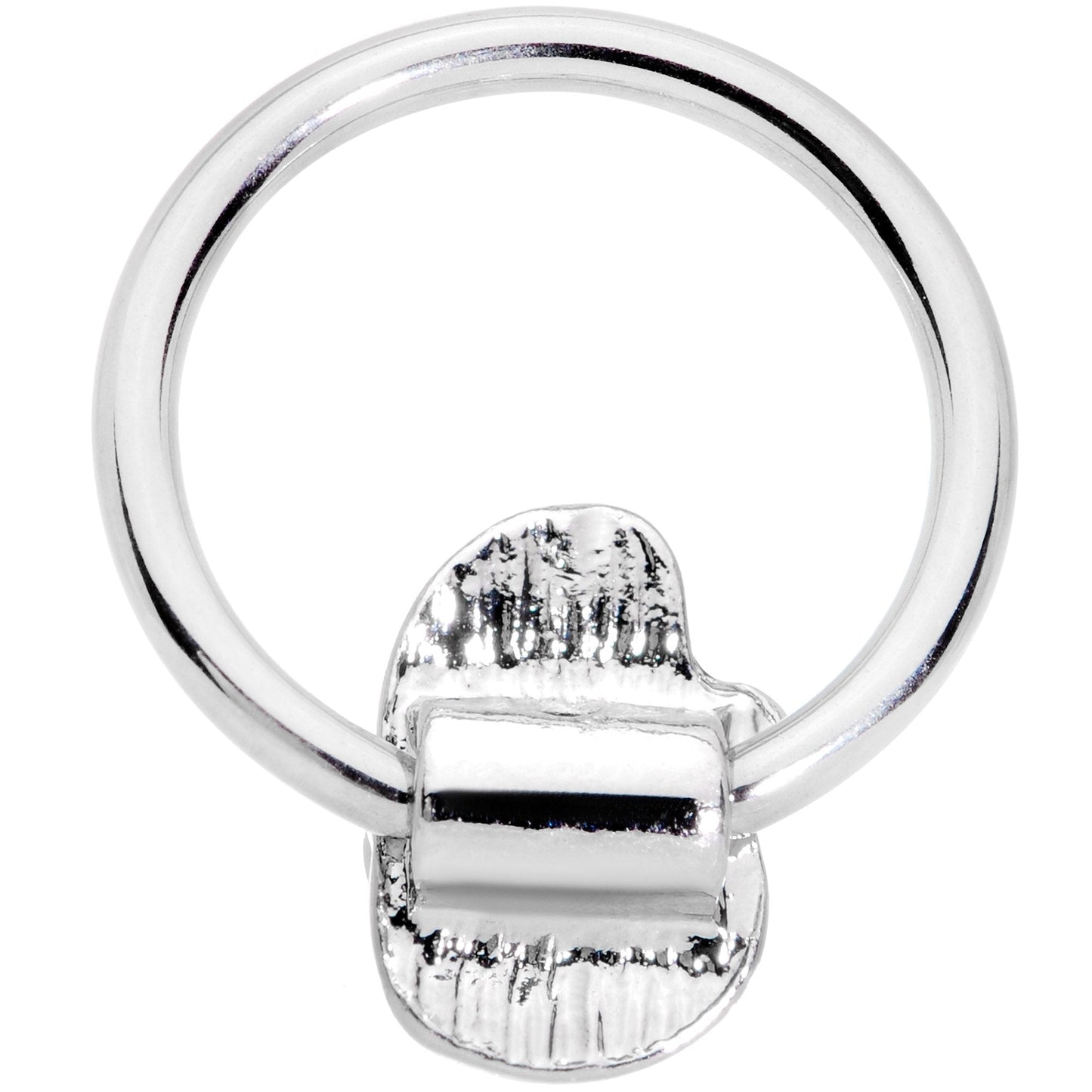 16G 3/8 Clear Gem Happy Santa BCR Captive Ring
