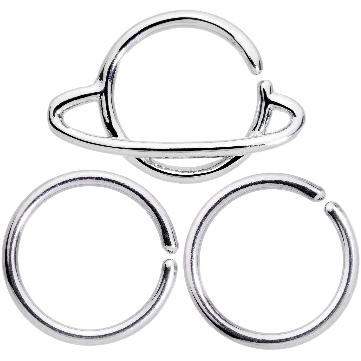 16G 3/8 Saturn and Friends Seamless Circular Ring Set of 3