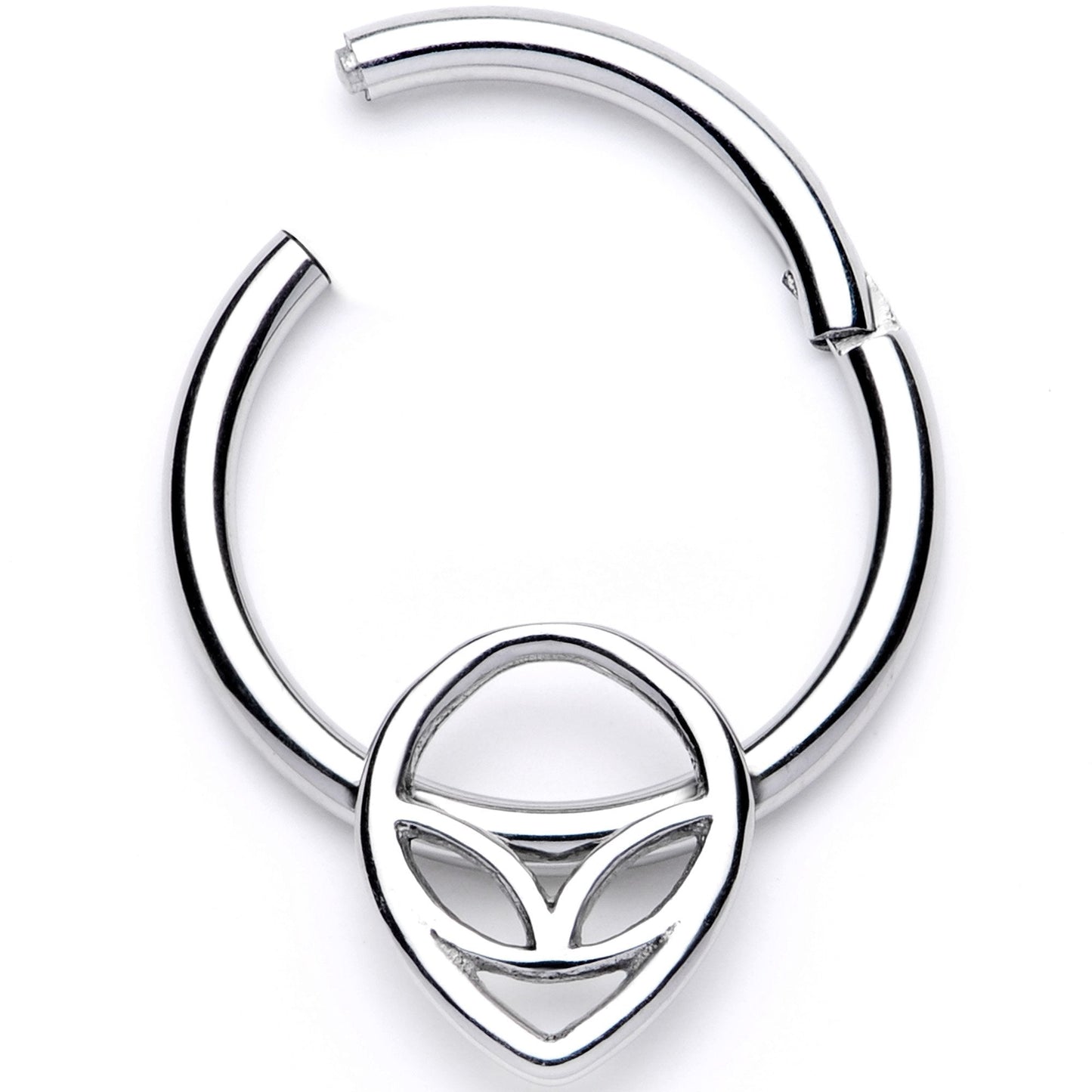 16G 3/8 Happy Smiling Alien Hinged Segment Ring