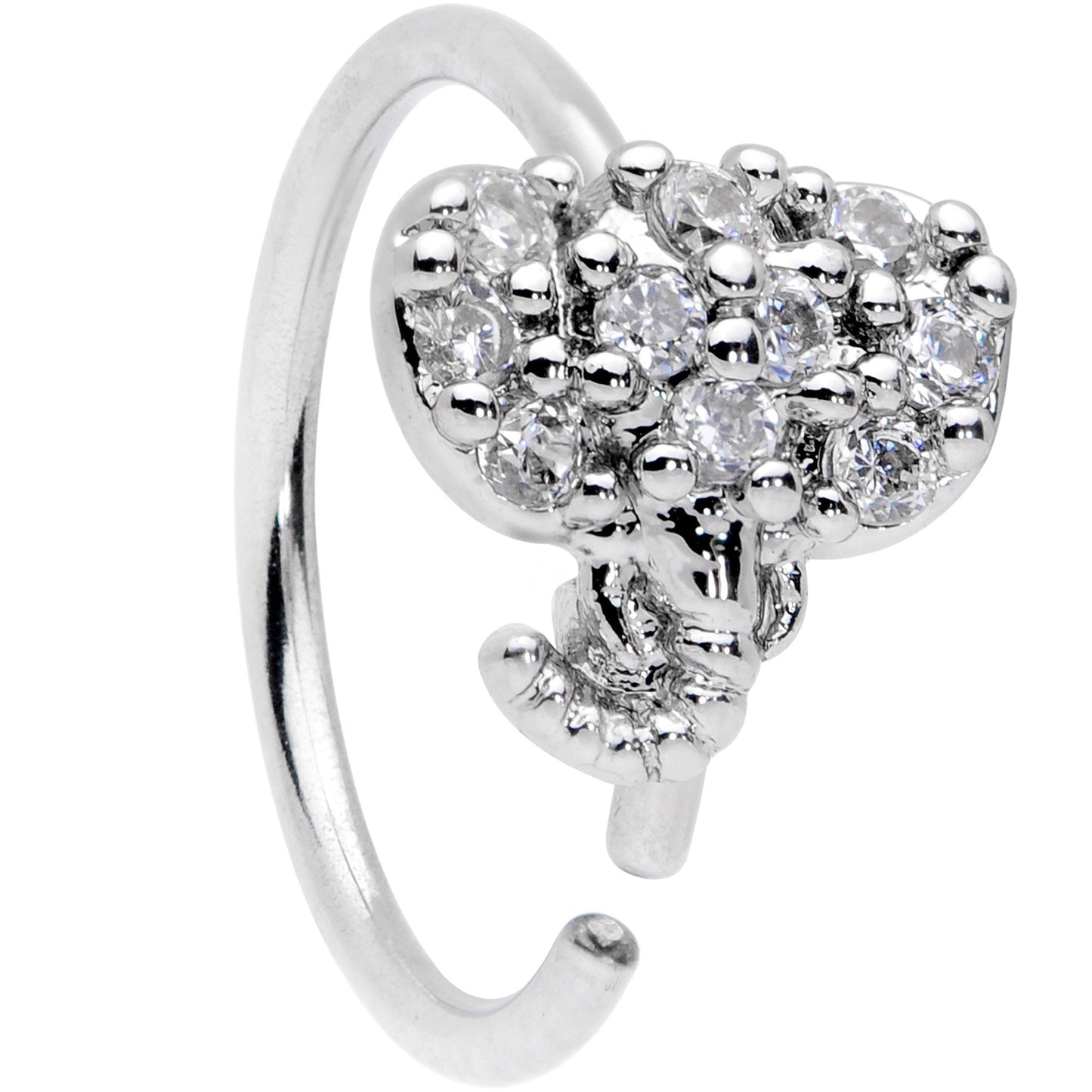20G 5/16 Clear CZ Elegant Elephant Nose Hoop