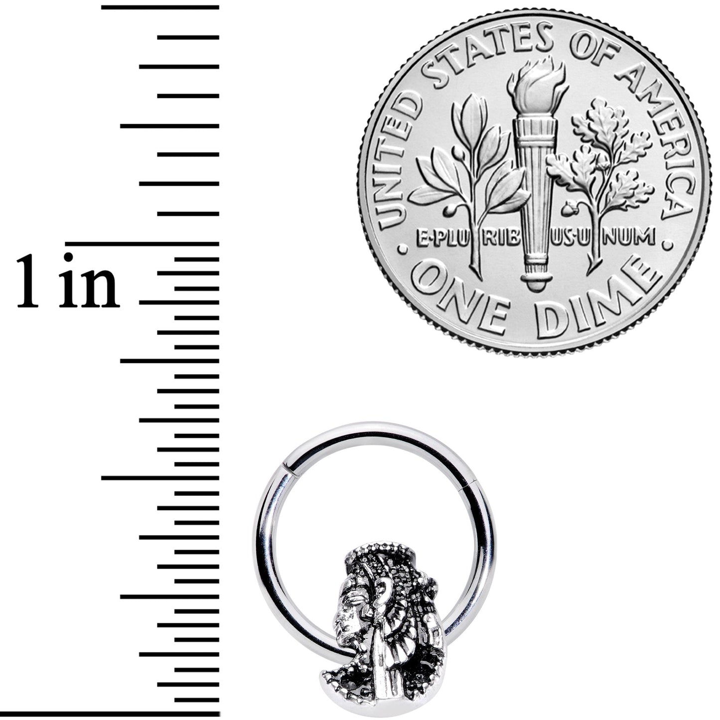 16G 3/8 Egypt Cleopatra Anubis Hinged Segment Ring