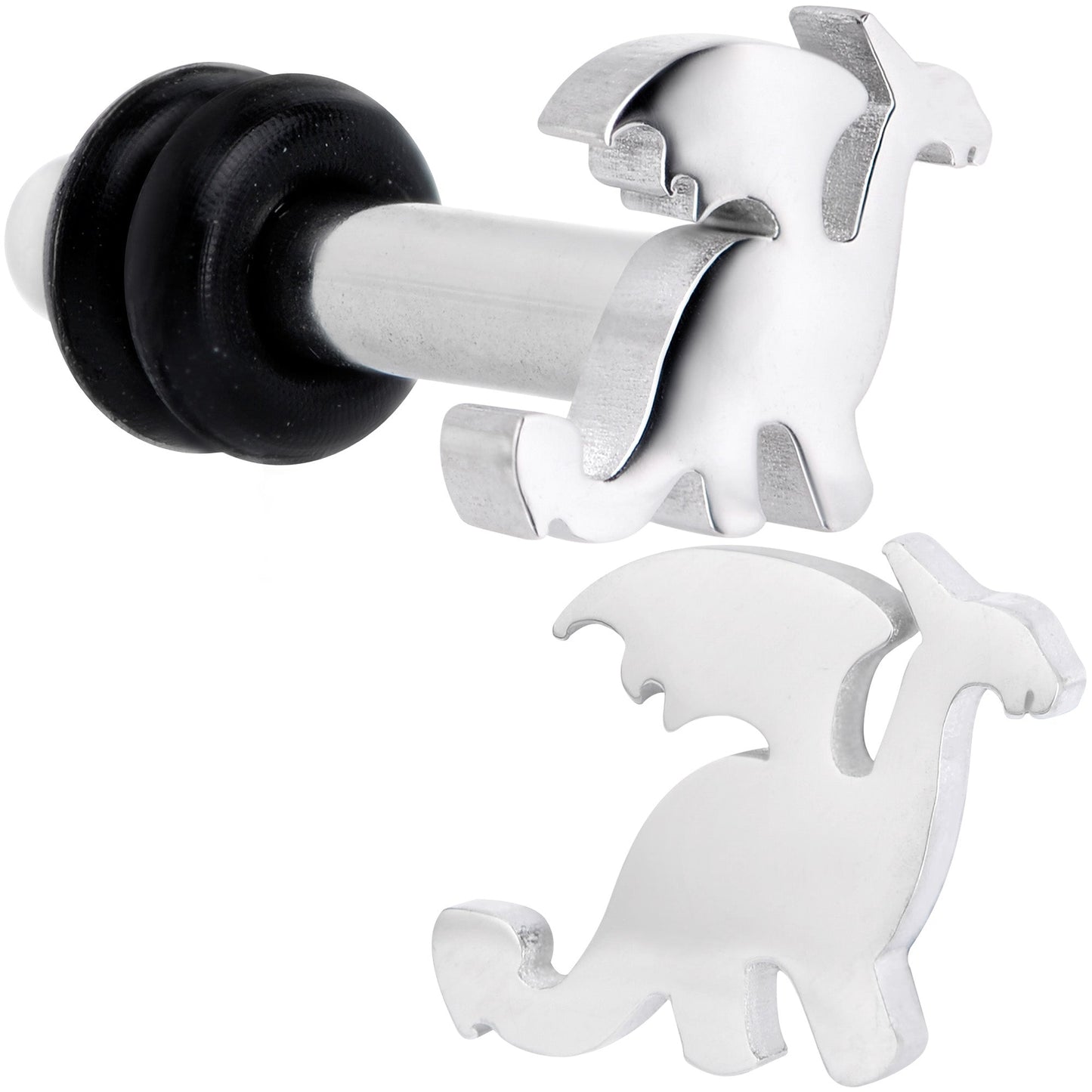 Steel Fantasy Dragon Single Flare Plug Set 14G to 2G