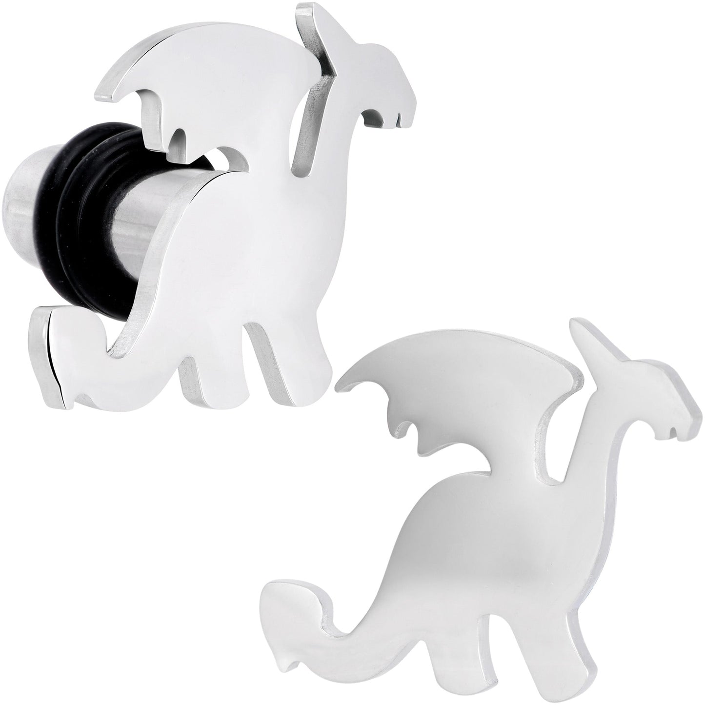 Steel Fantasy Dragon Single Flare Plug Set 14G to 2G