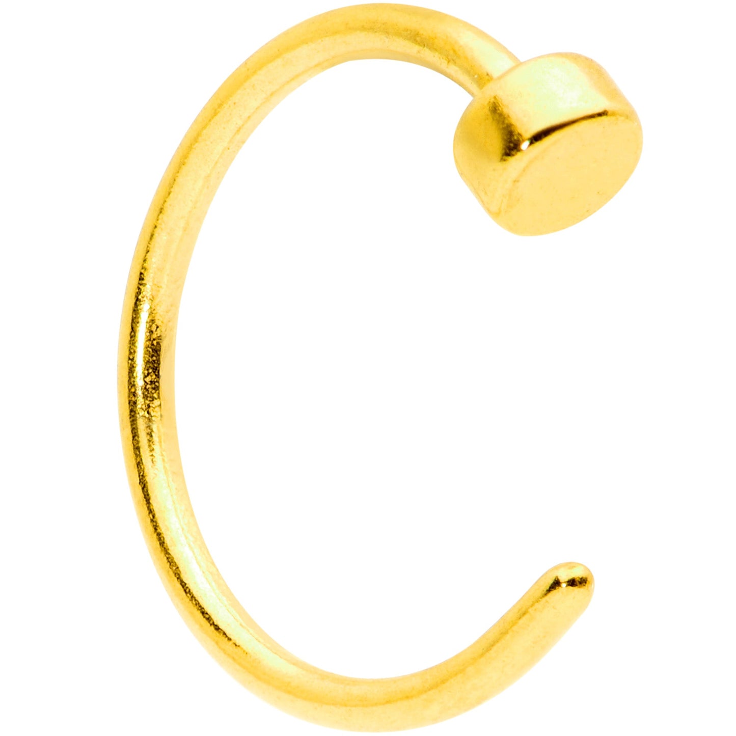 22G 1/4 Gold Tone Disc Nose Hoop