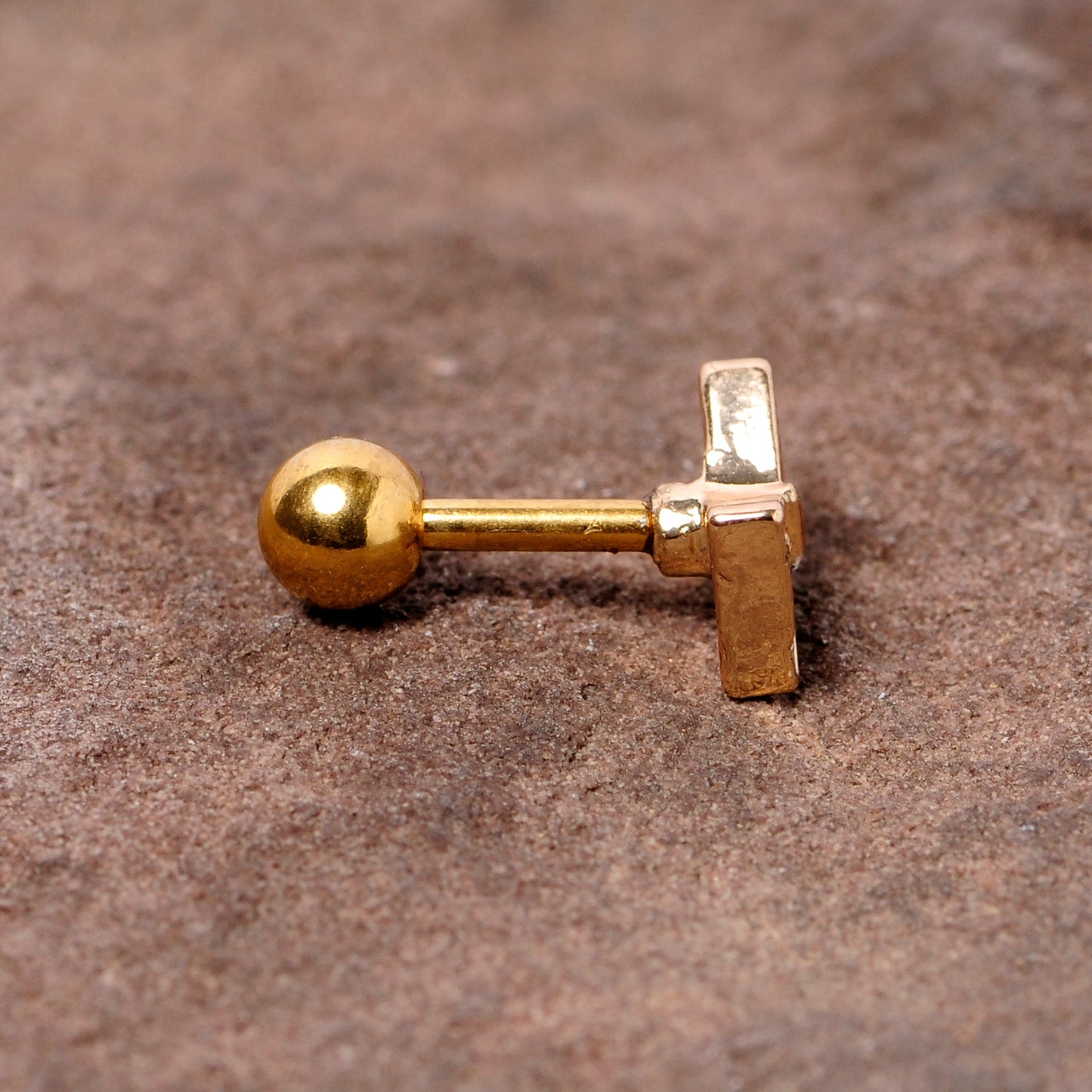16G 1/4 Clear Gem Gold Tone Bow Tie Cartilage Tragus Earring