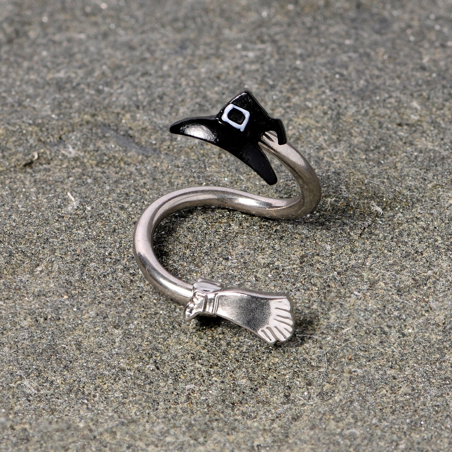 Hat and Broom Im a Witch Kit Halloween Spiral Twister Belly Ring